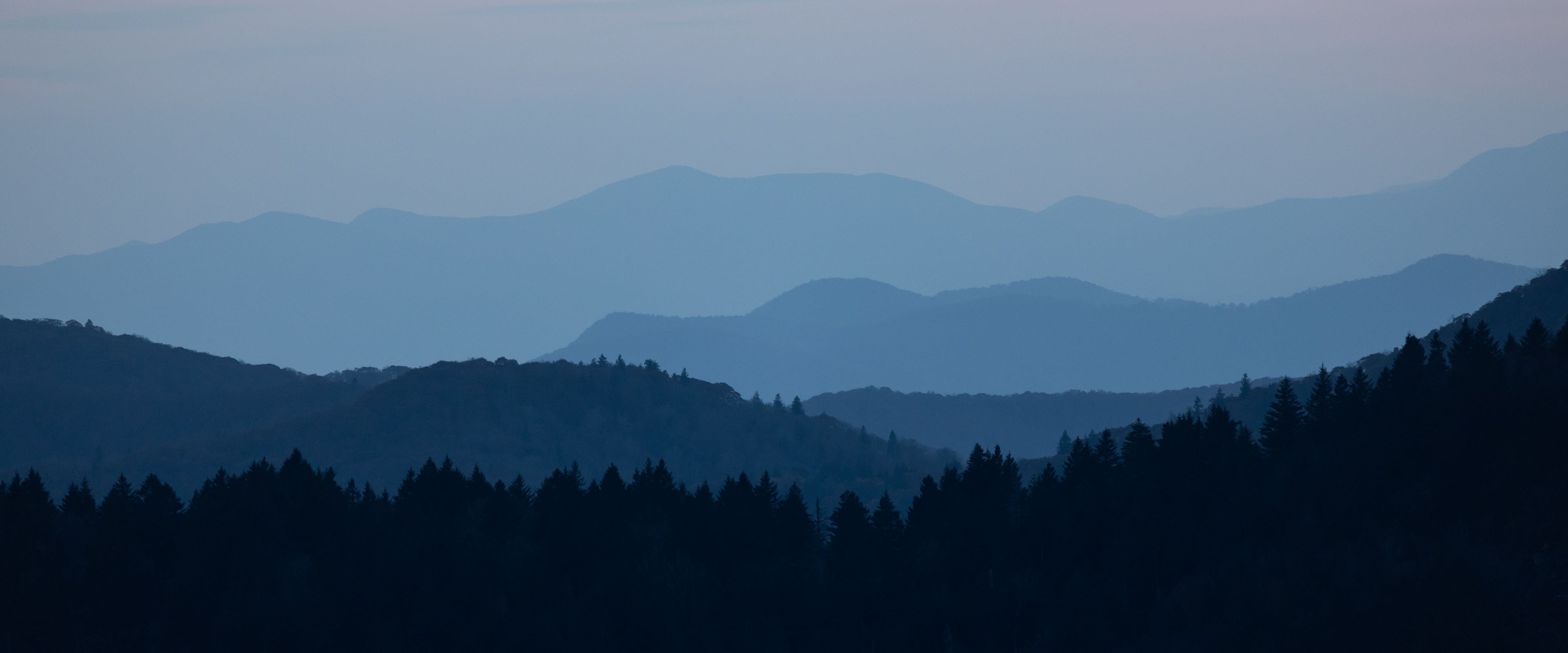 Blue Ridge Layers at Blue Hour, Haywood Co.