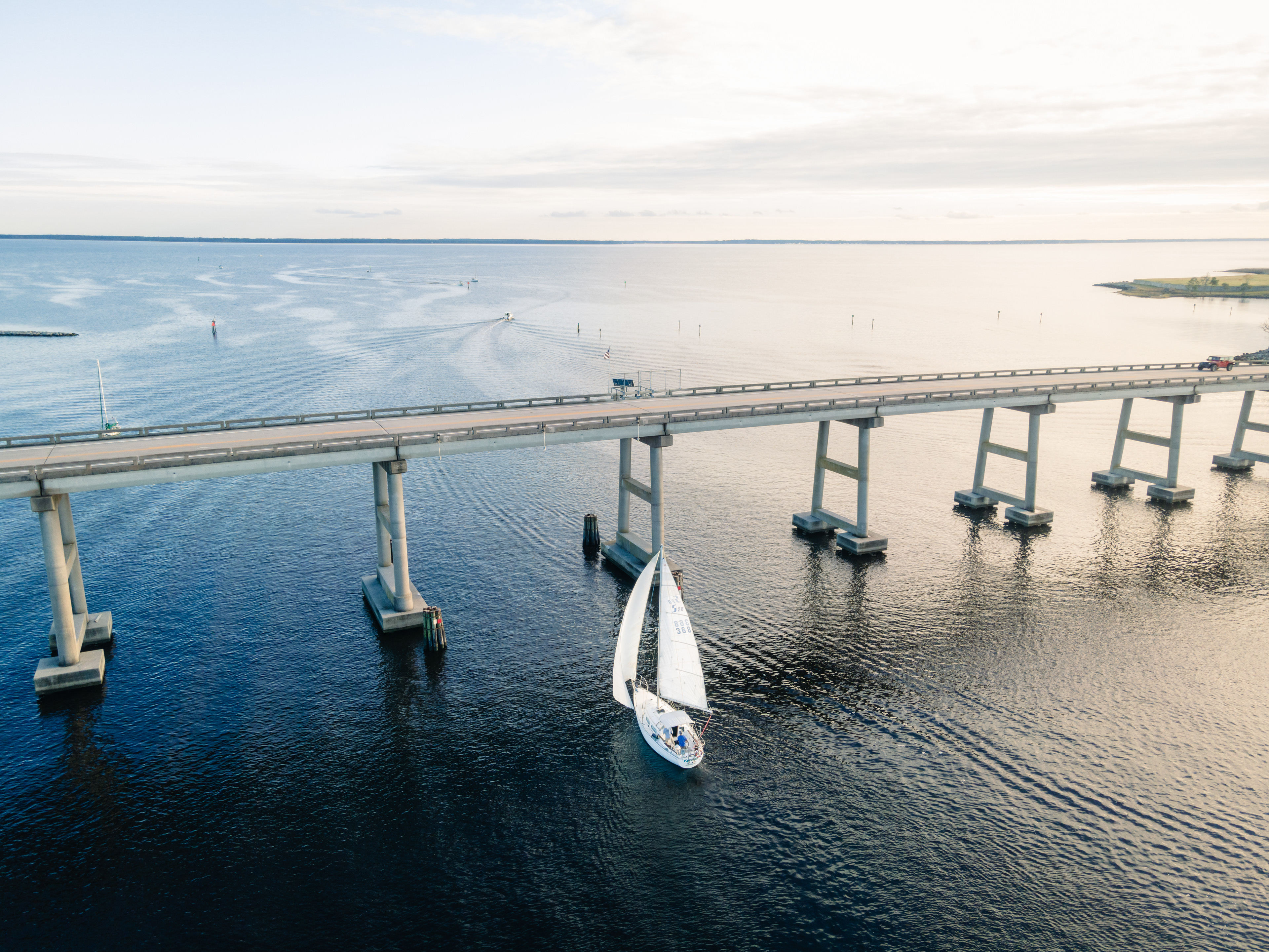 Sailing under the Bridge in Oriental