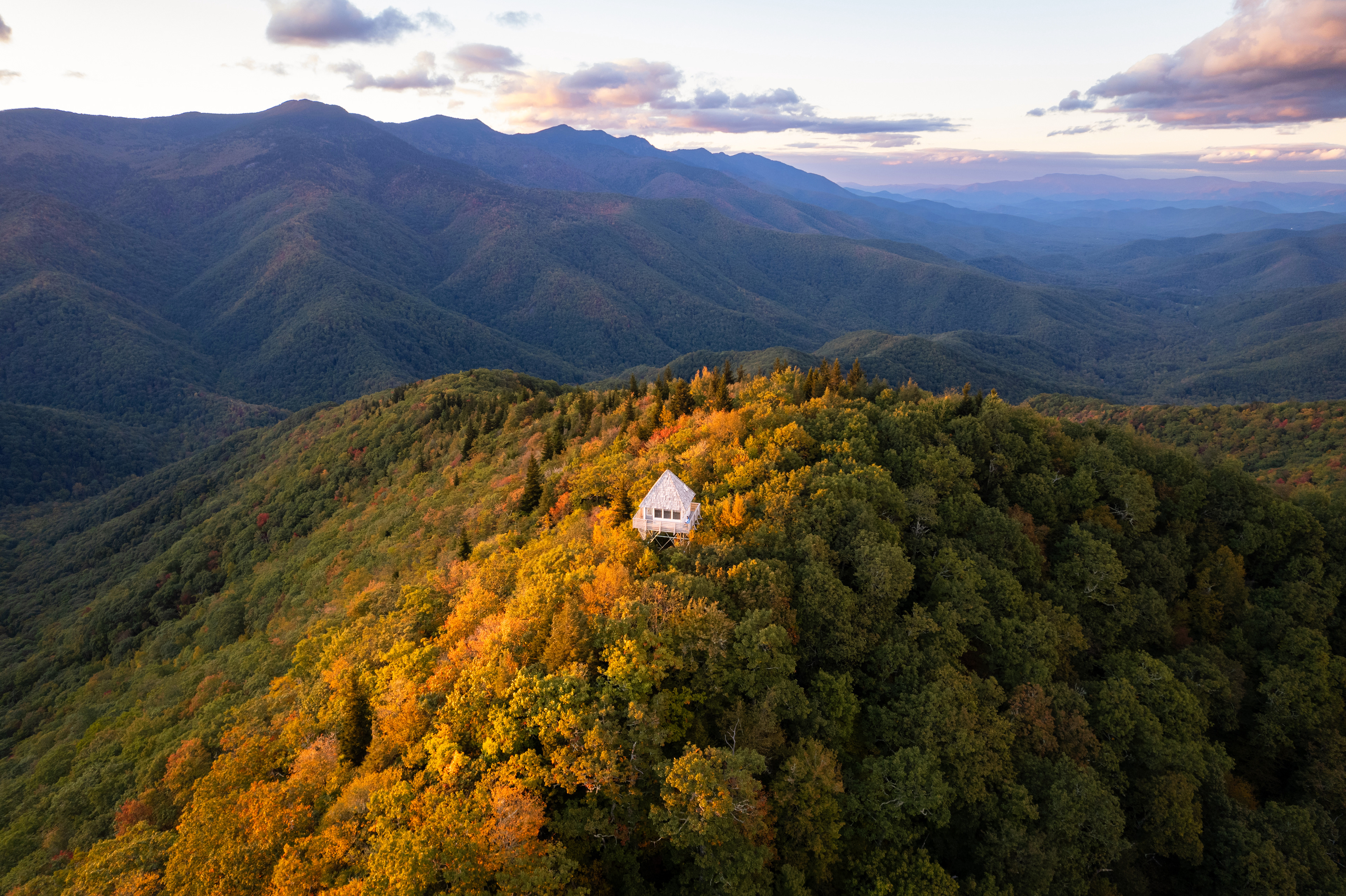 Sunset at Green Knob Lookout Tower, Yancey Co.