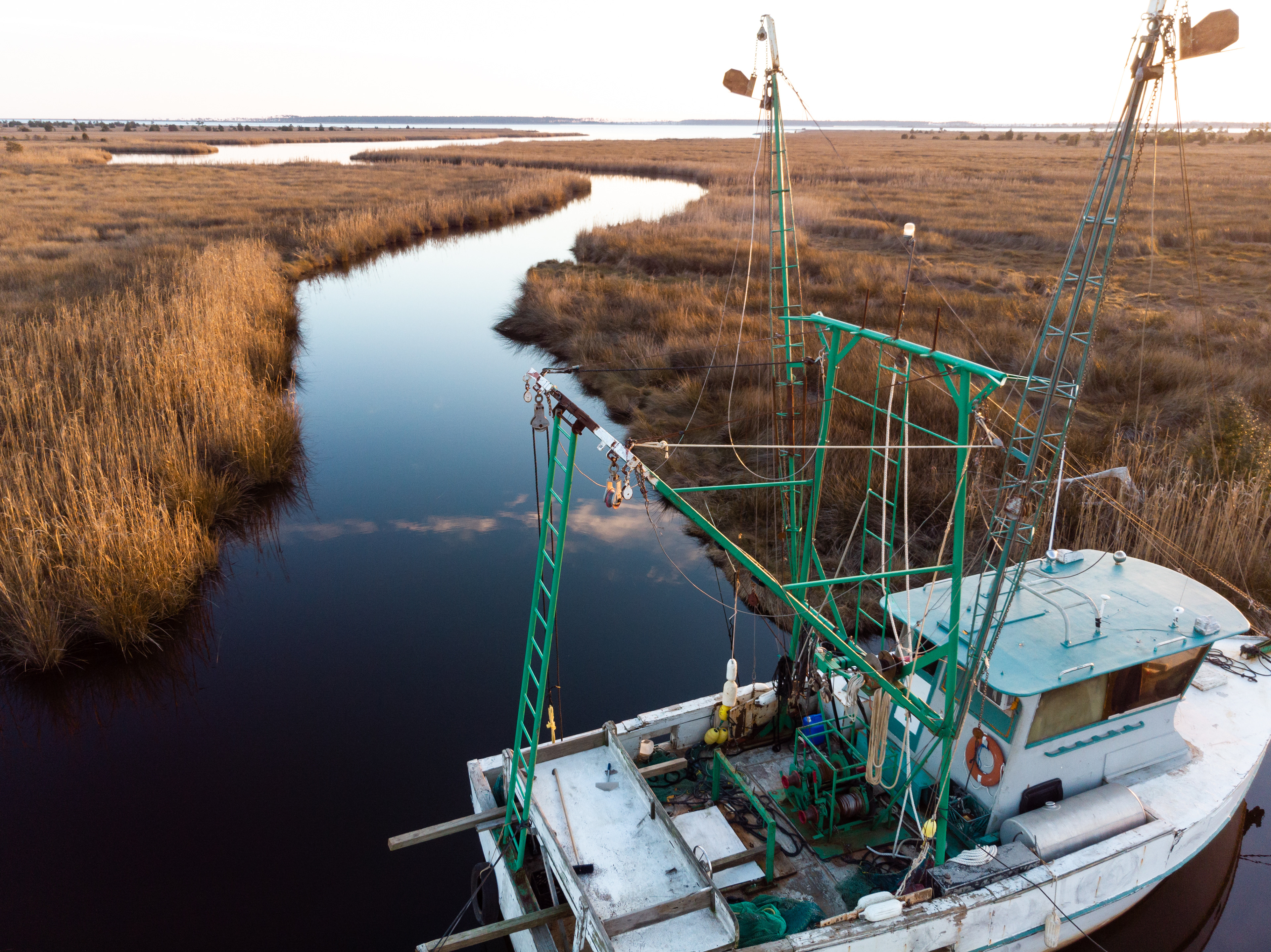 Fishing Boat Abandoned in the Marshes