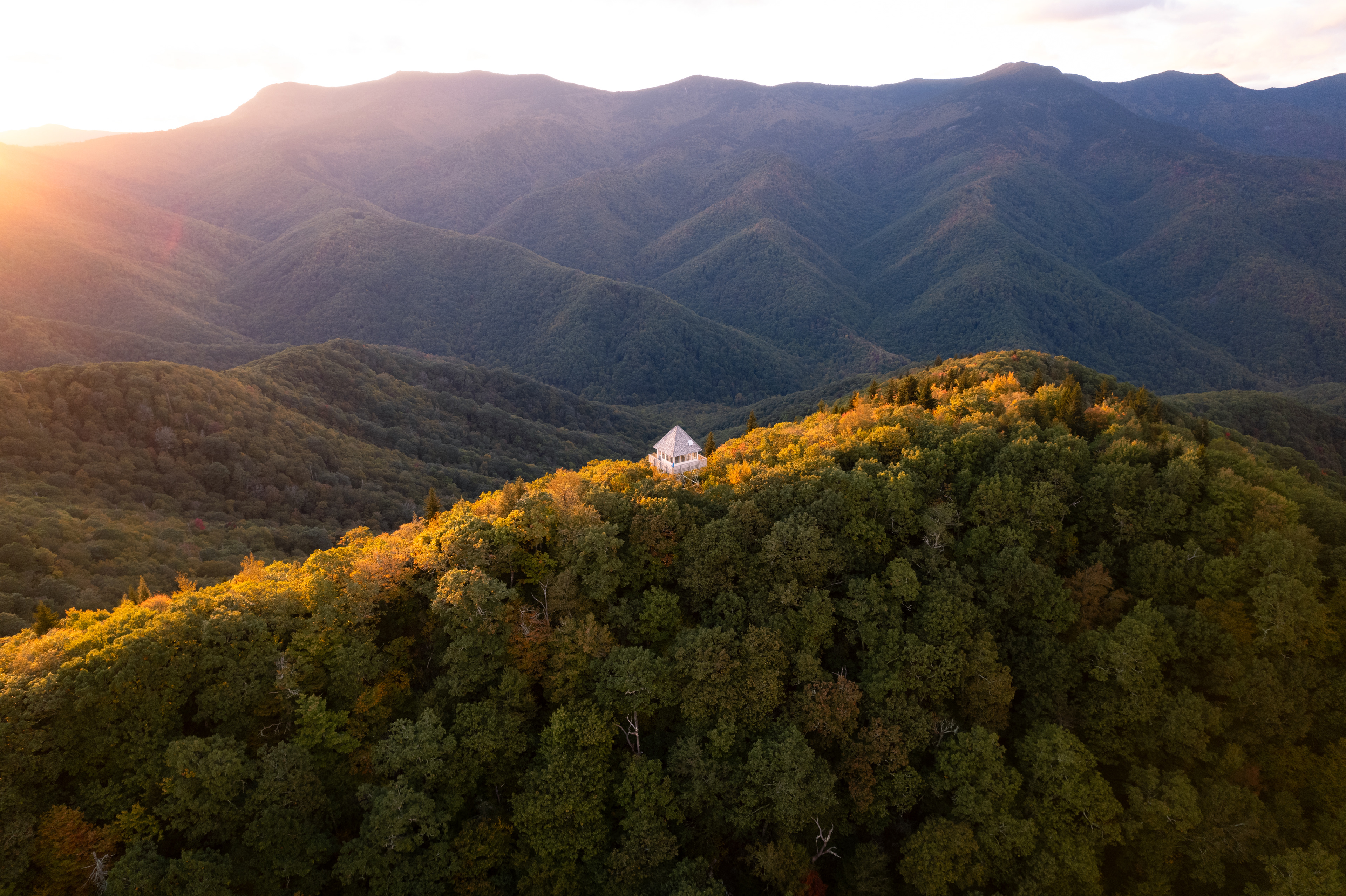Sunset at Green Knob Lookout Tower, Yancey Co.