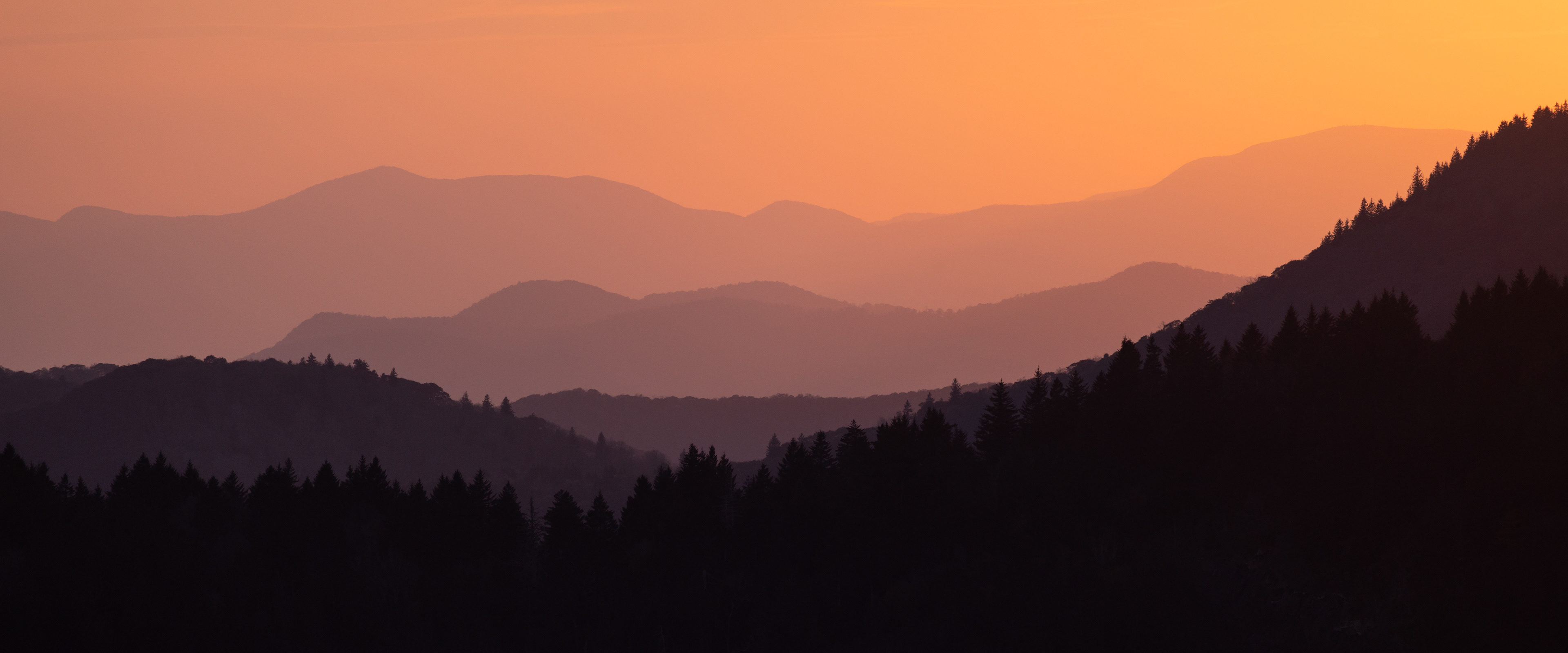 Blue Ridge Layers at Sunset, Haywood Co.