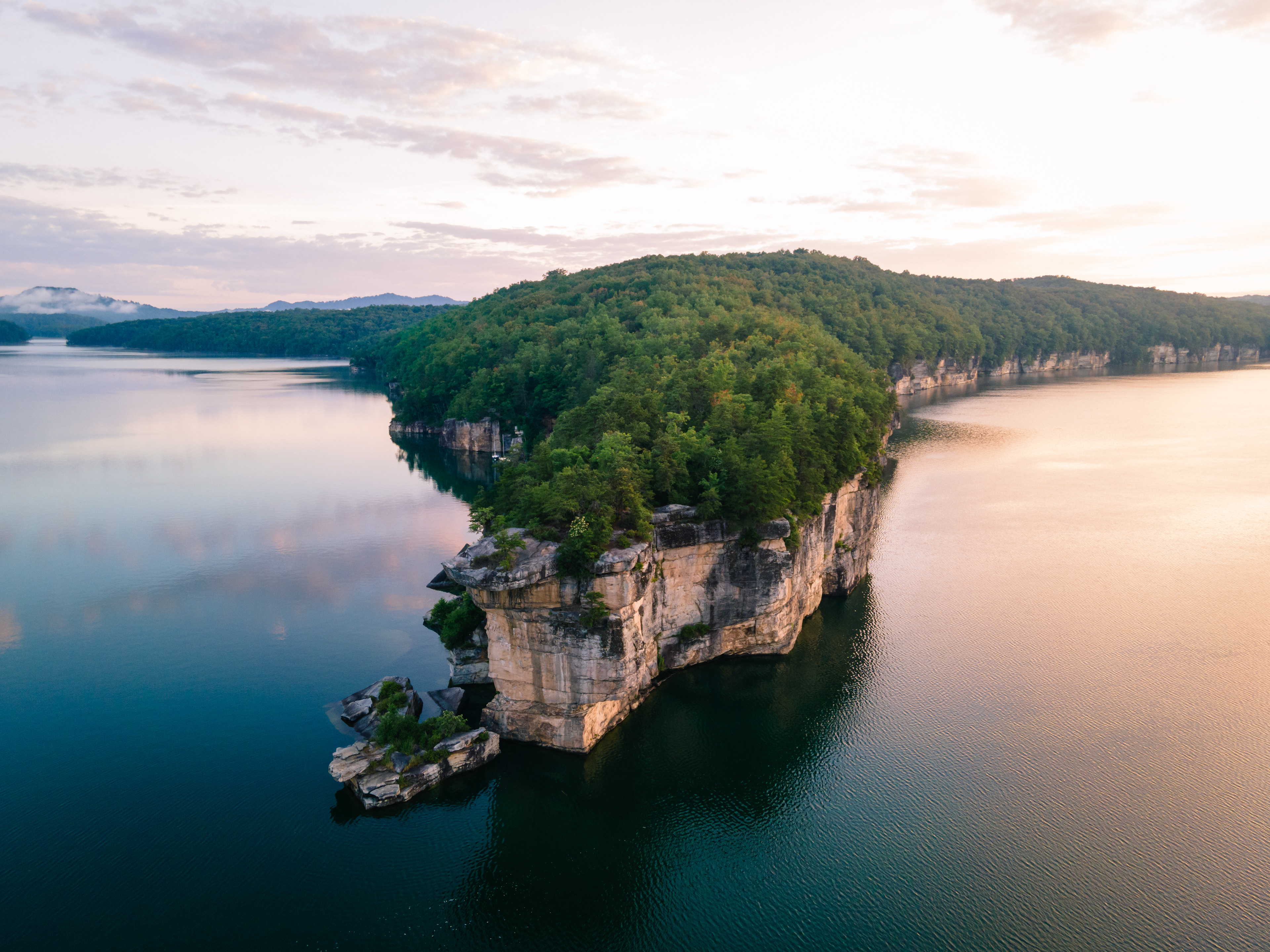 Sunrise over Summersville Lake, West Virginia