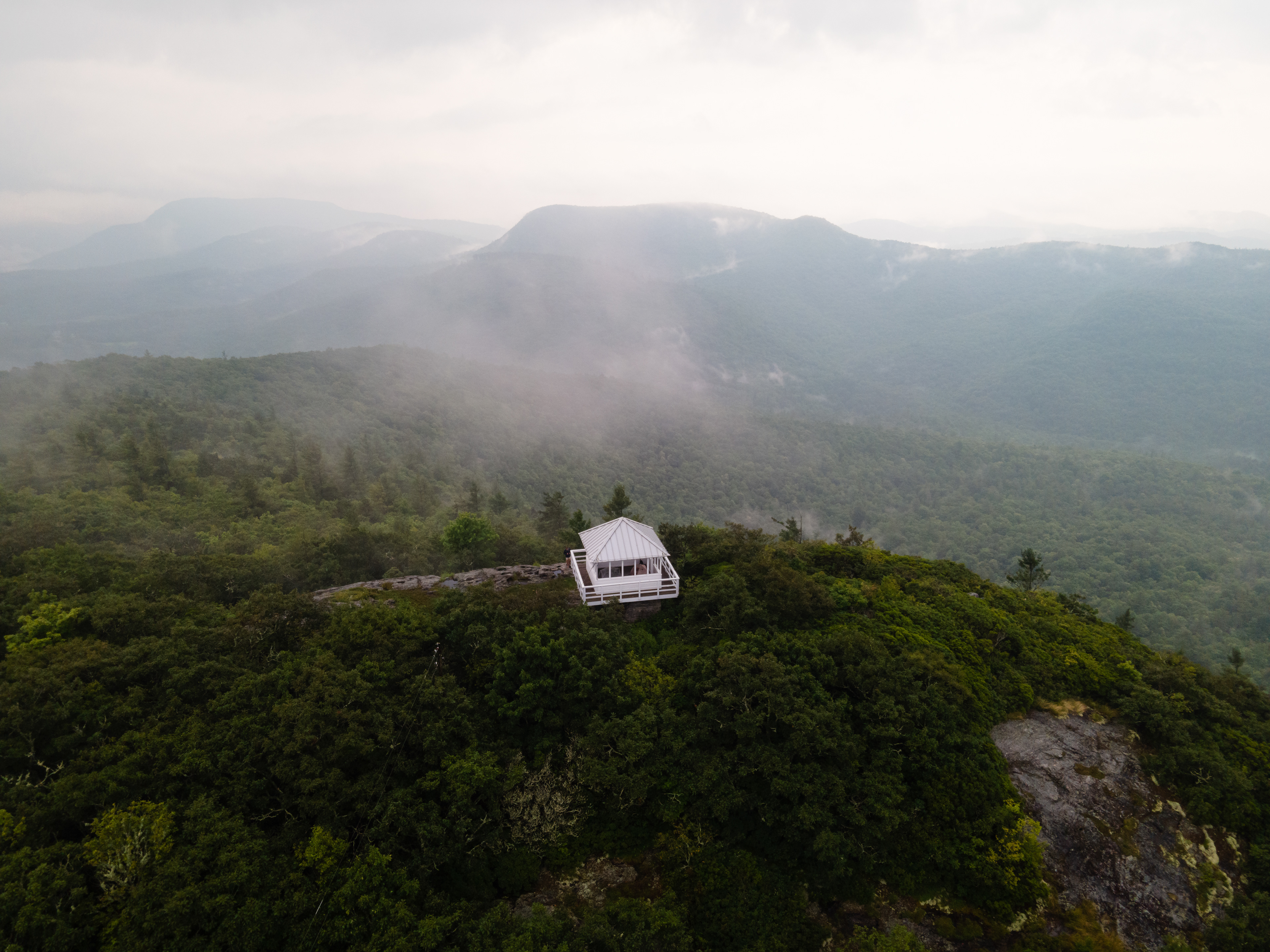 Foggy Evening at Yellow Mountain Fire Tower, Macon Co.
