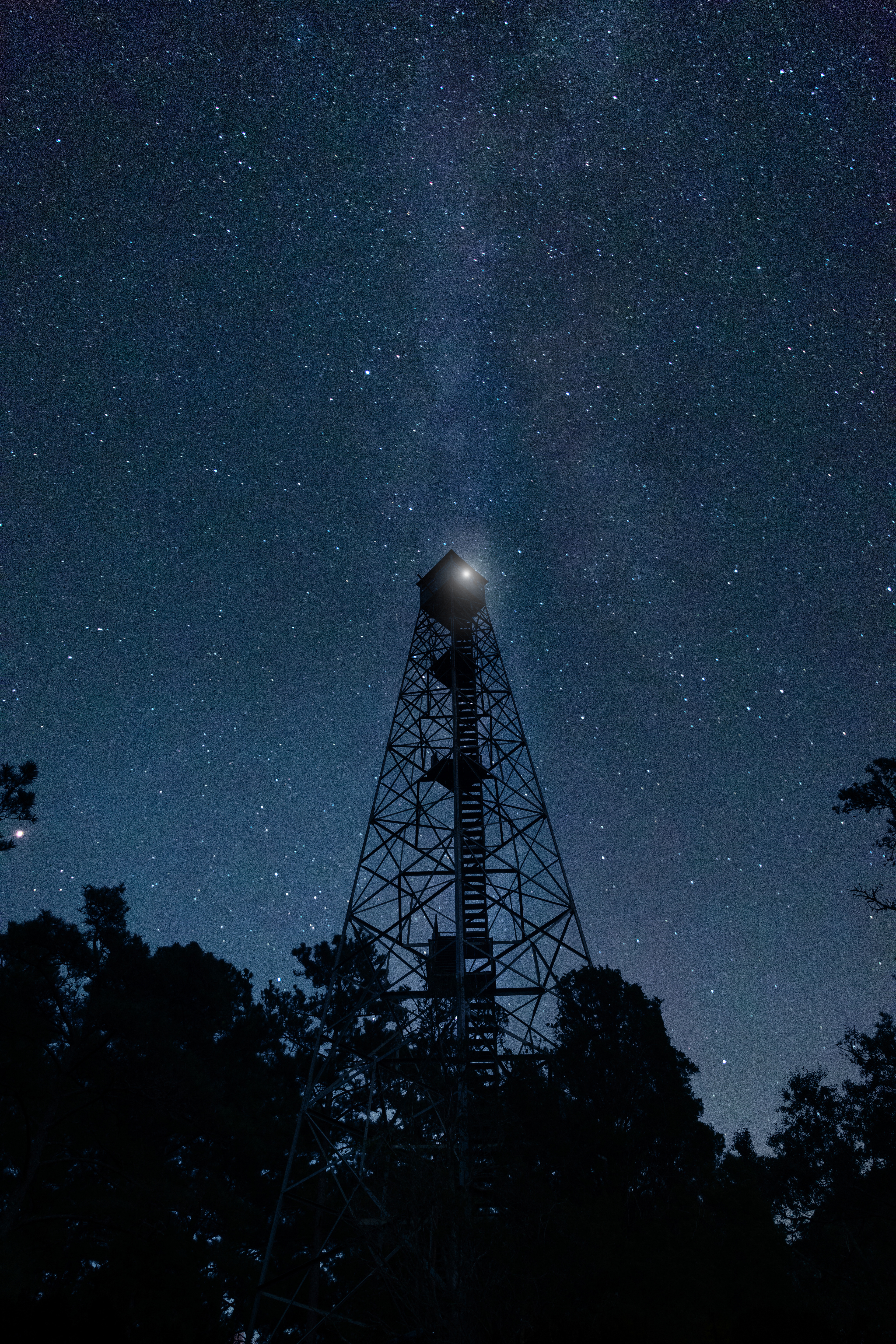 Milky Way over a Fire Tower