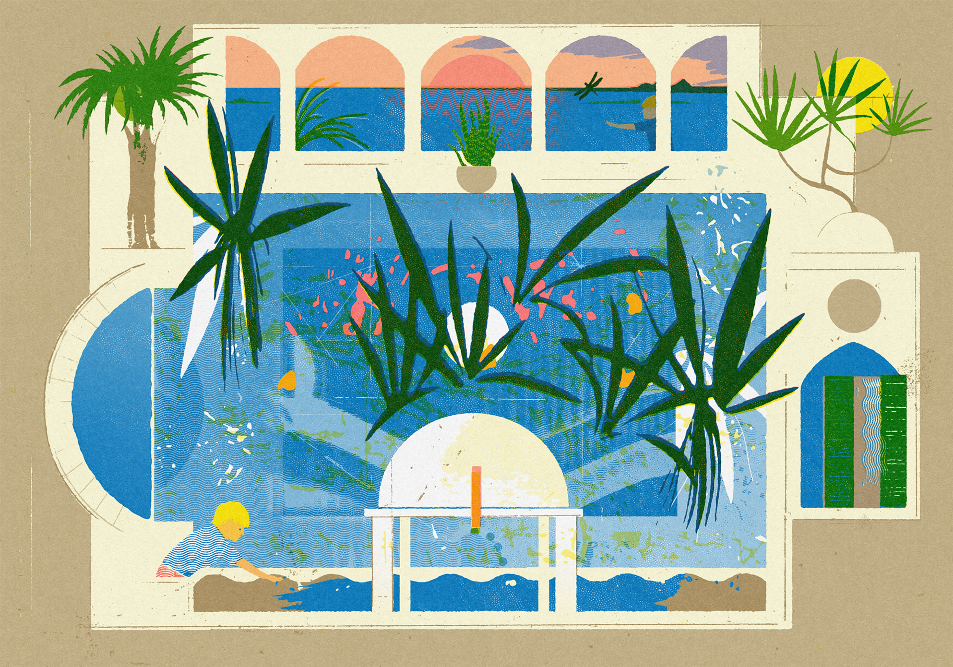 "A Misremembered Red Sea Garden"  illustration (personal work)