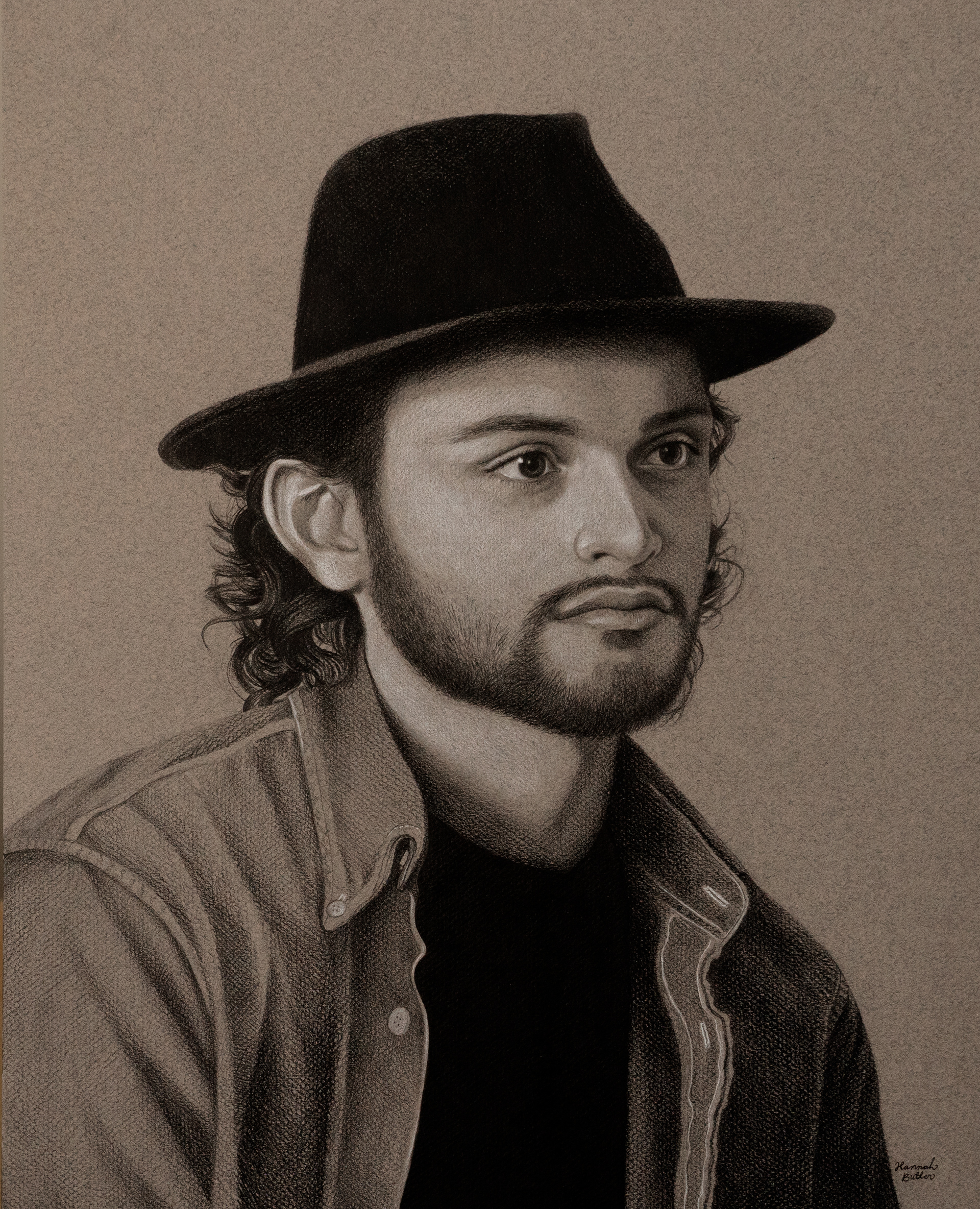 "MARKY" 16x20"- Black & White Prismacolor