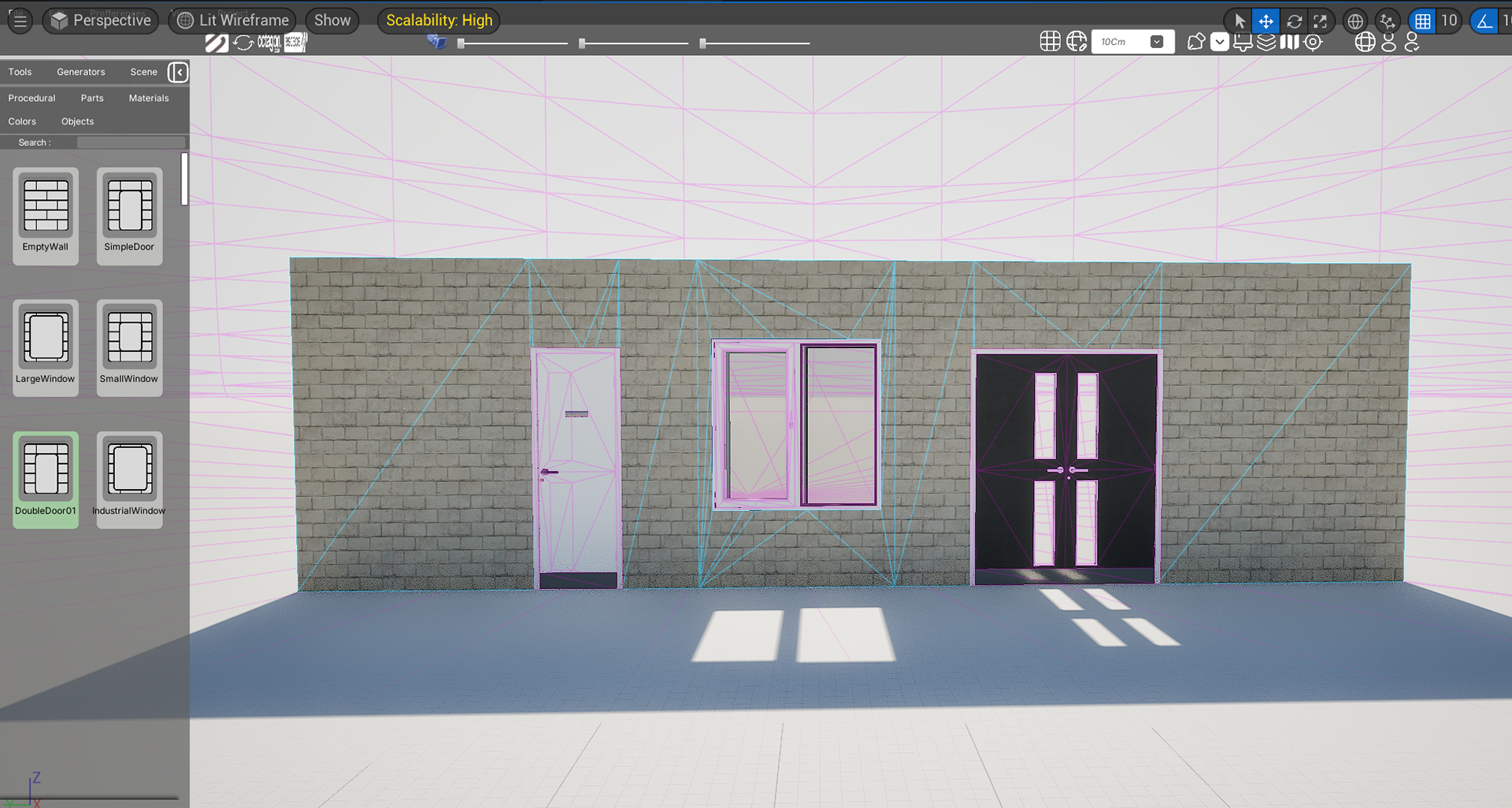 Real time mesh generation and asset spawning