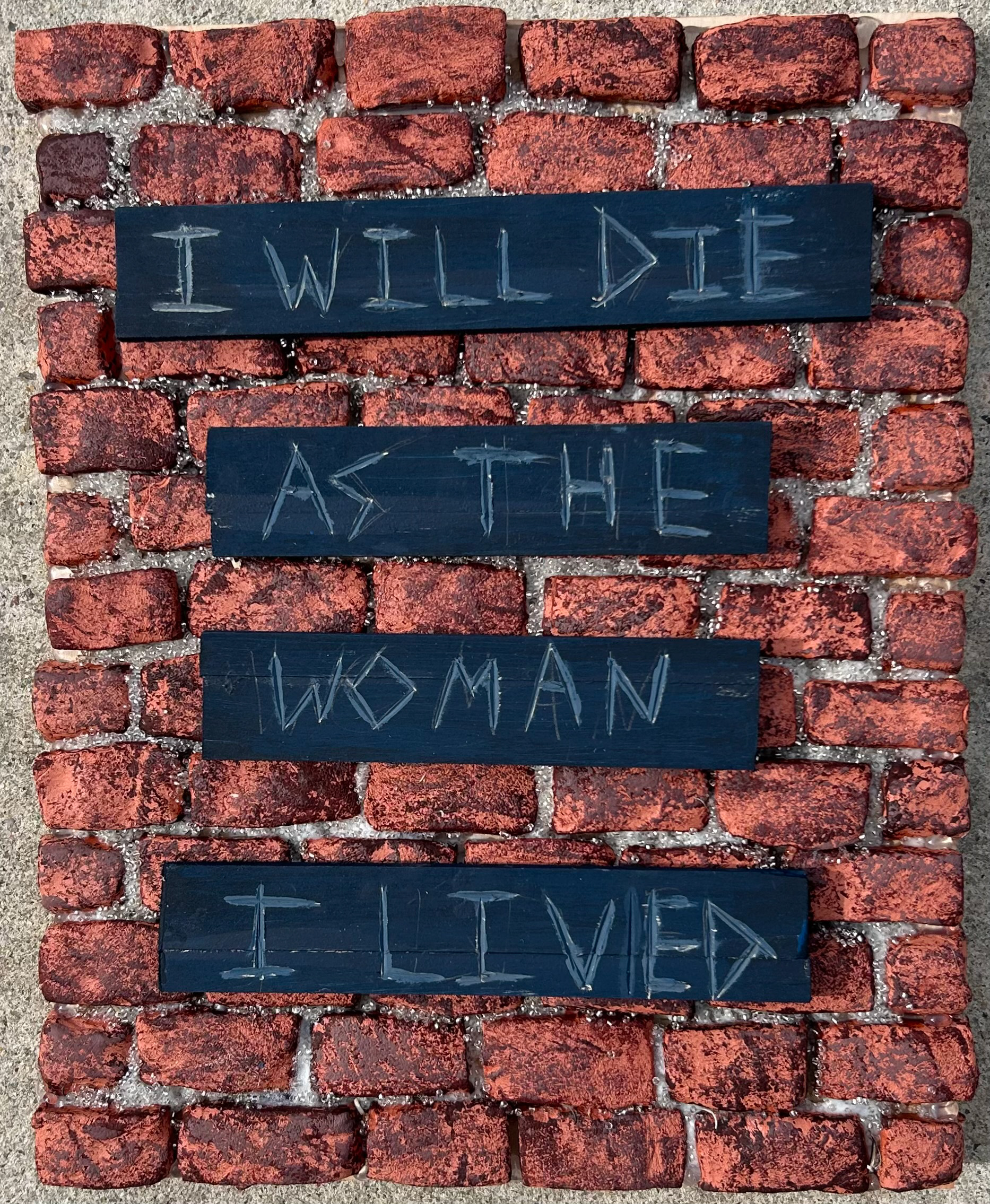 FAUX BRICK WALL W/ MY POETRY