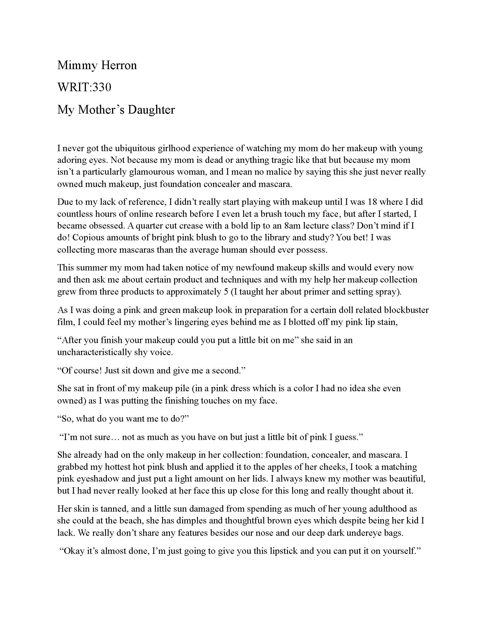 PERSONAL ESSAY (1 of 2)