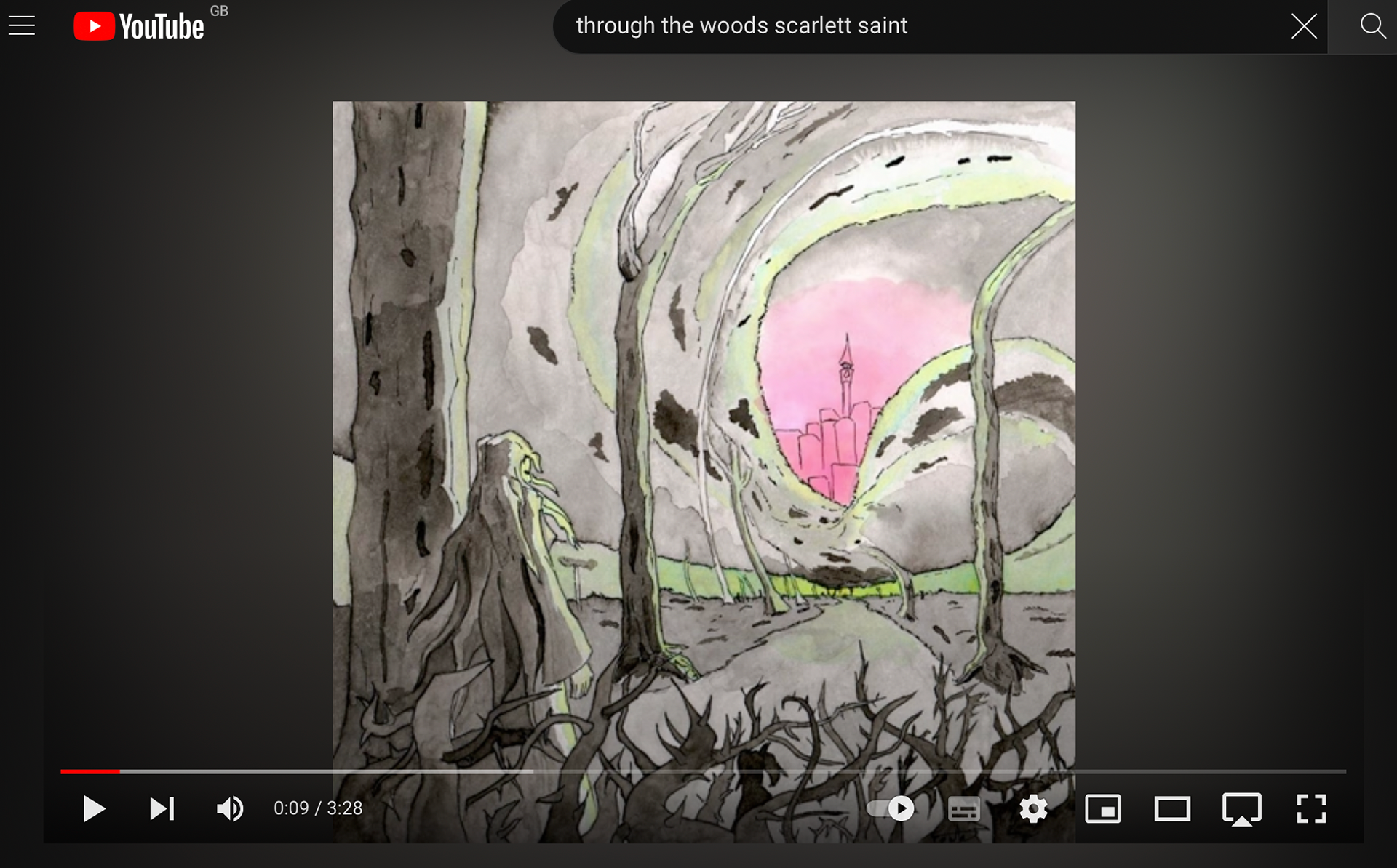 screenshot of the artwork used as an album cover on Youtube