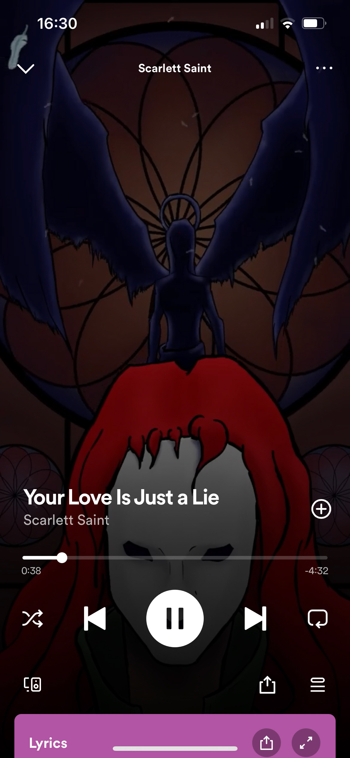 Screenshot of the second artwork used as a Spotify Canva on the app