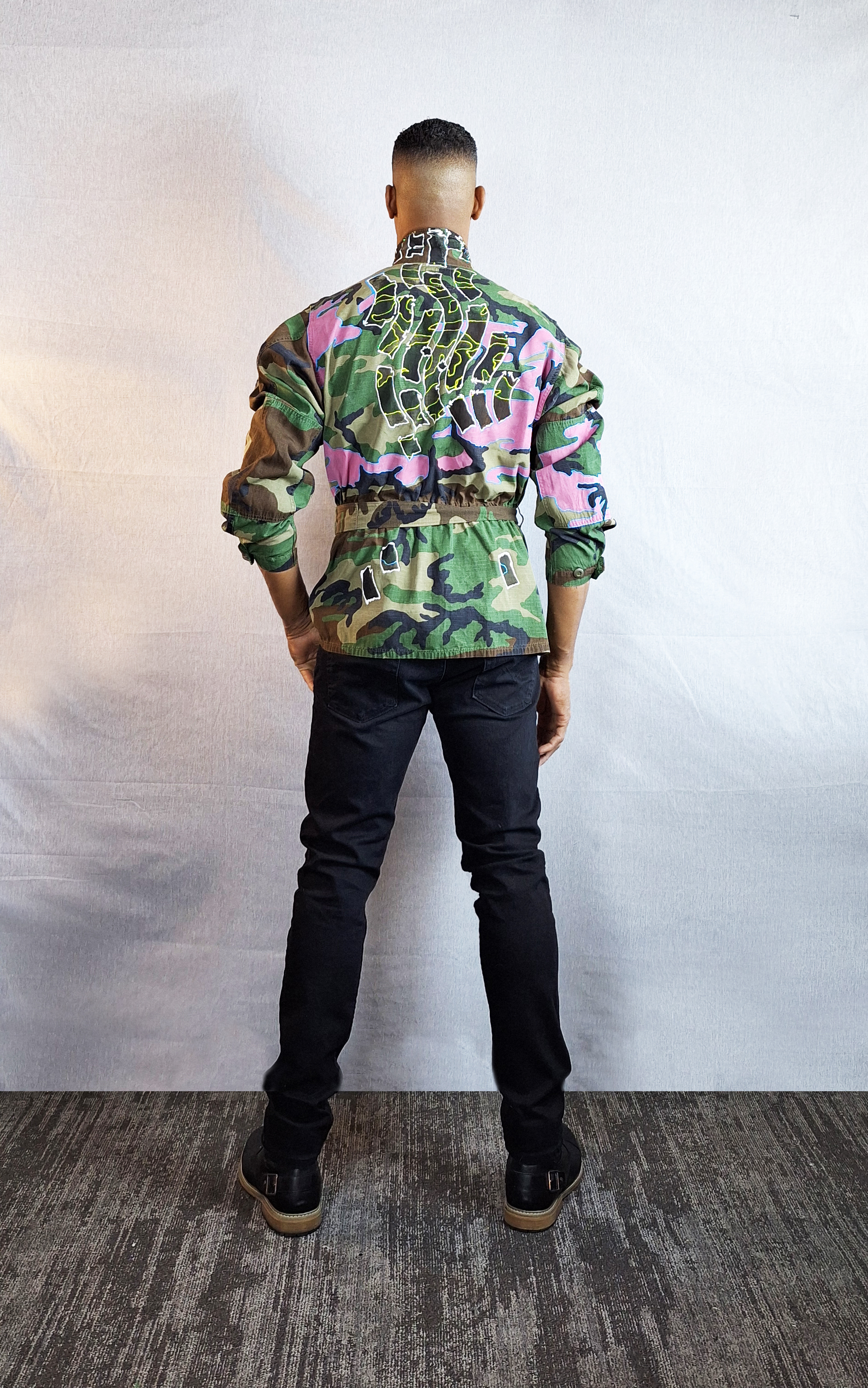 Unisex Camu Jacket jungle in lilac (back)
