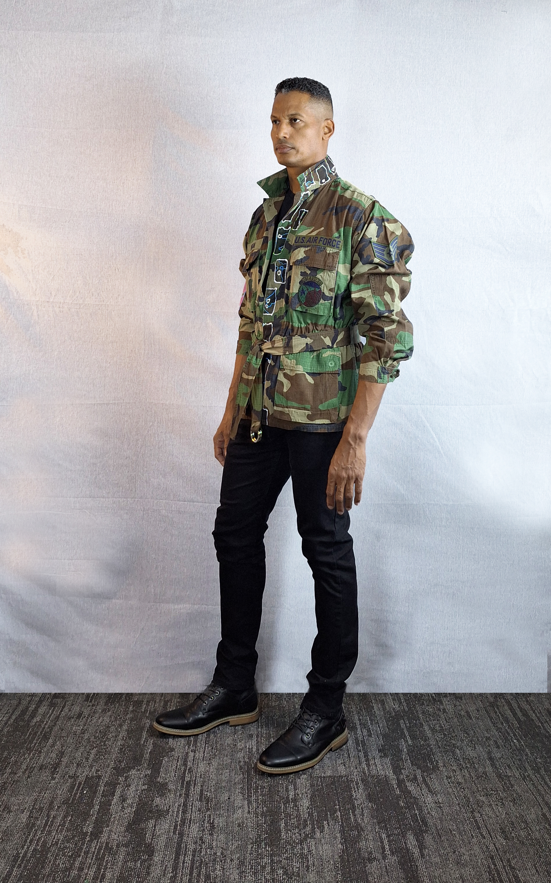 Unisex Camu Jacket jungle in lilac (back)