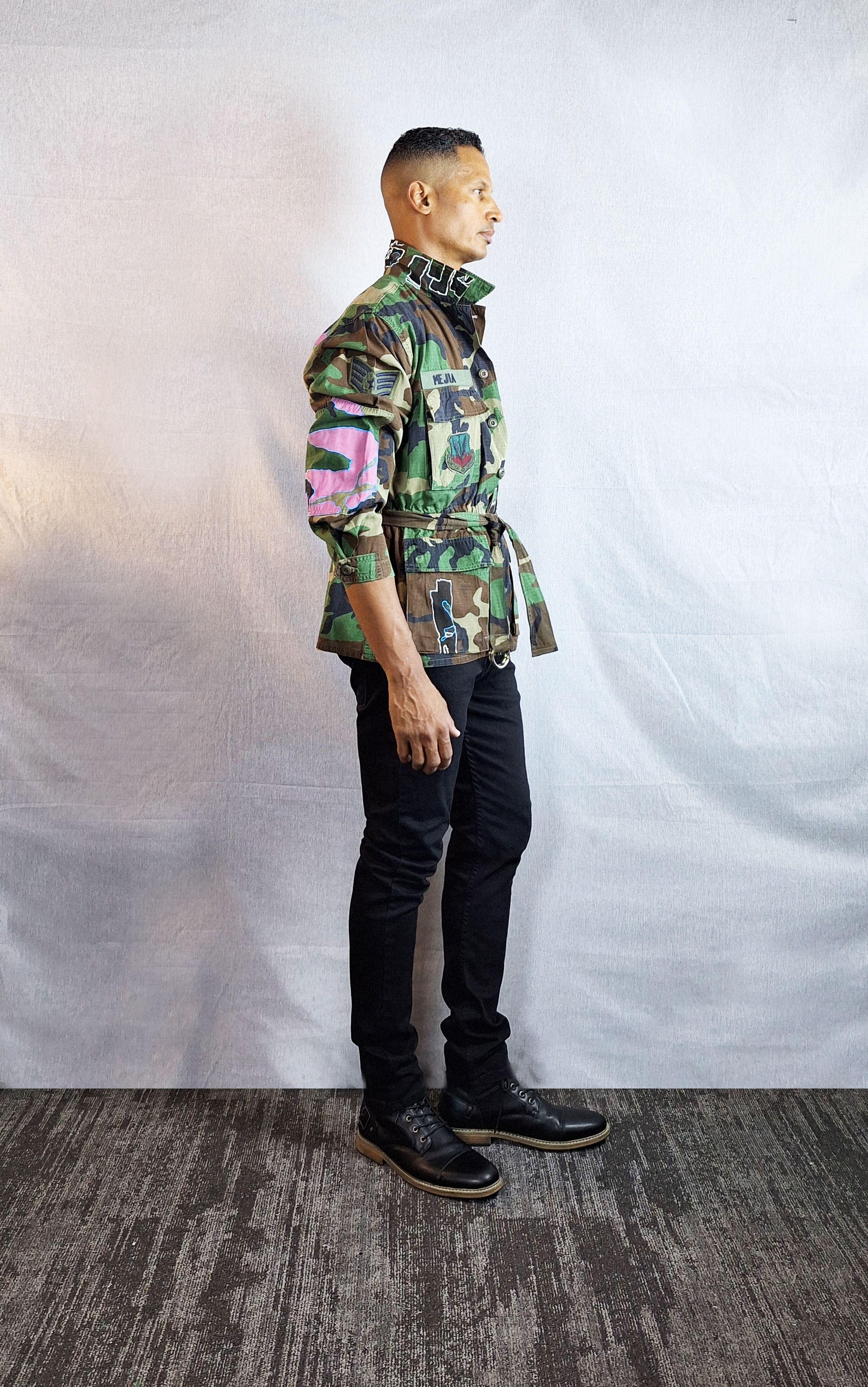Unisex Camu Jacket jungle in lilac (back)