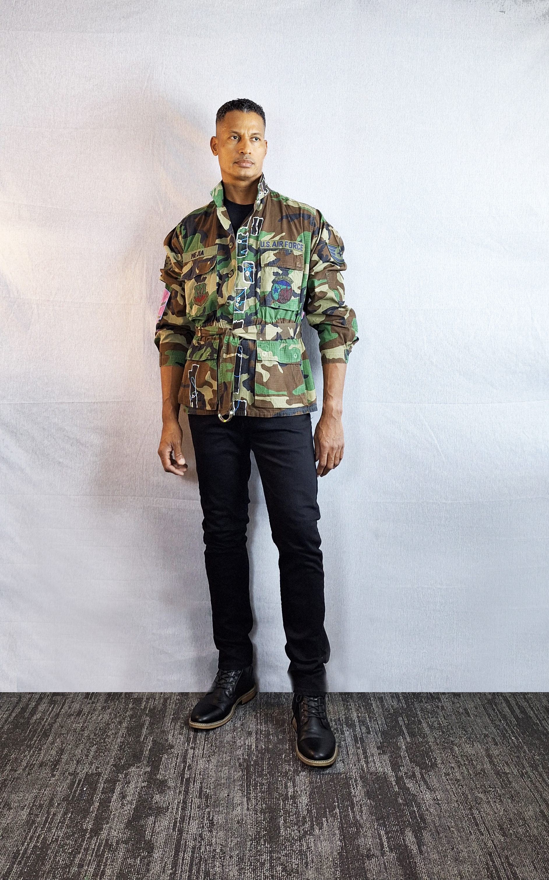 Unisex Camu Jacket jungle in lilac (back)