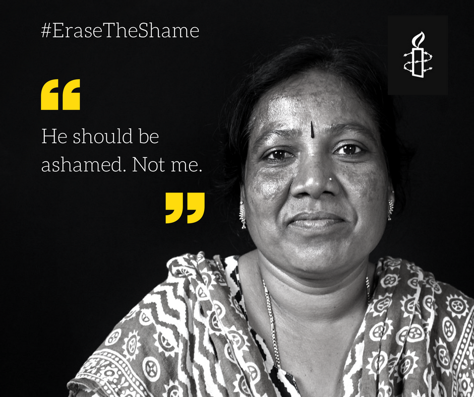 Amnesty - Erase the Shame around sexual violence campaign