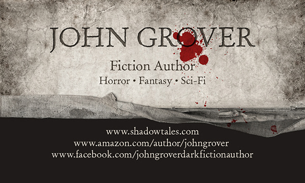 John Grover | Author business card design.