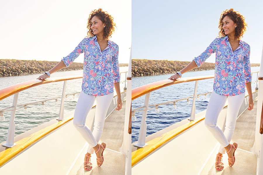 Talbots | Image manipulation & enhancement (before & after).