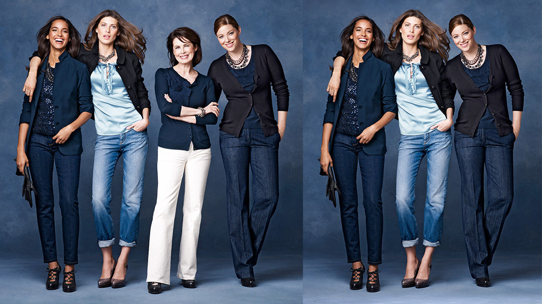 Talbots | Model removal  (before & after).