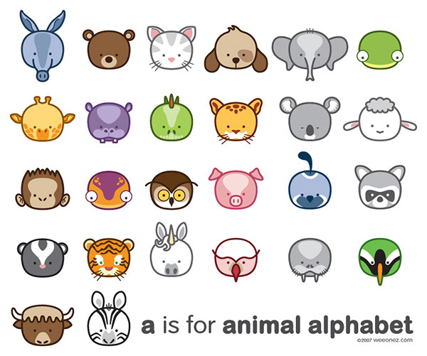 WeeOnez | Digital animal illustrations called WeeOnez.