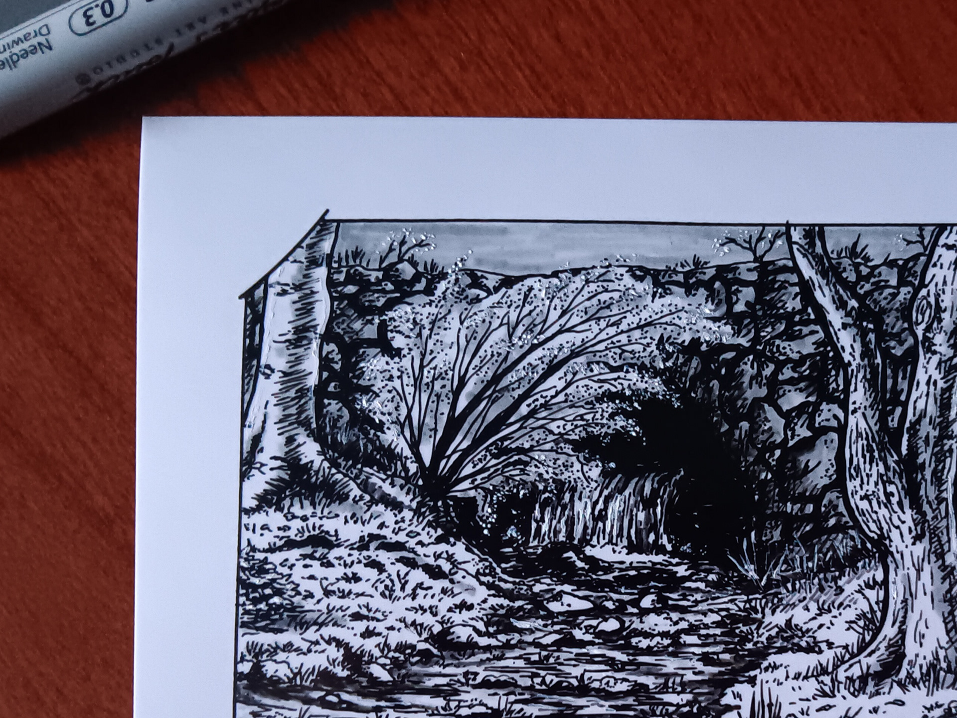"HIDDEN AWAY" (ILLUSTRATION MARKER ON GLOSSY PHOTO PAPER)