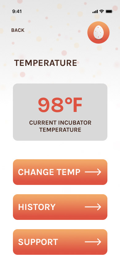 BROODY APP TEMPERATURE FEATURE