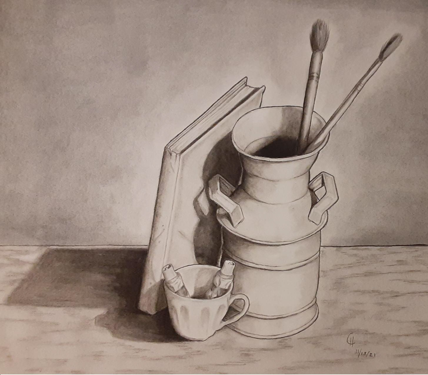 STILL LIFE SET (CHARCOAL PENCIL)