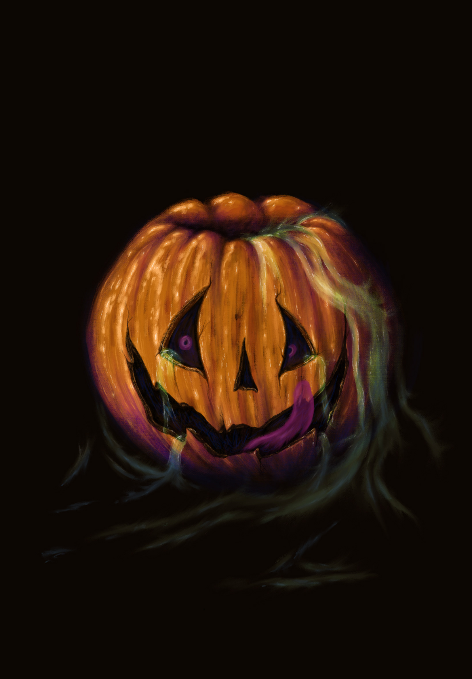 HALLOWEEN ART PROCESS IMAGE (DIGITAL ART CREATED VIA ADOBE FRESCO)