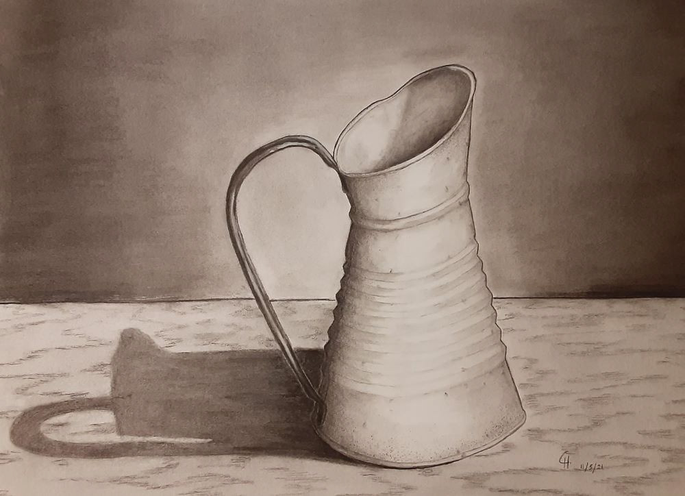 STILL LIFE PITCHER (CHARCOAL PENCIL)