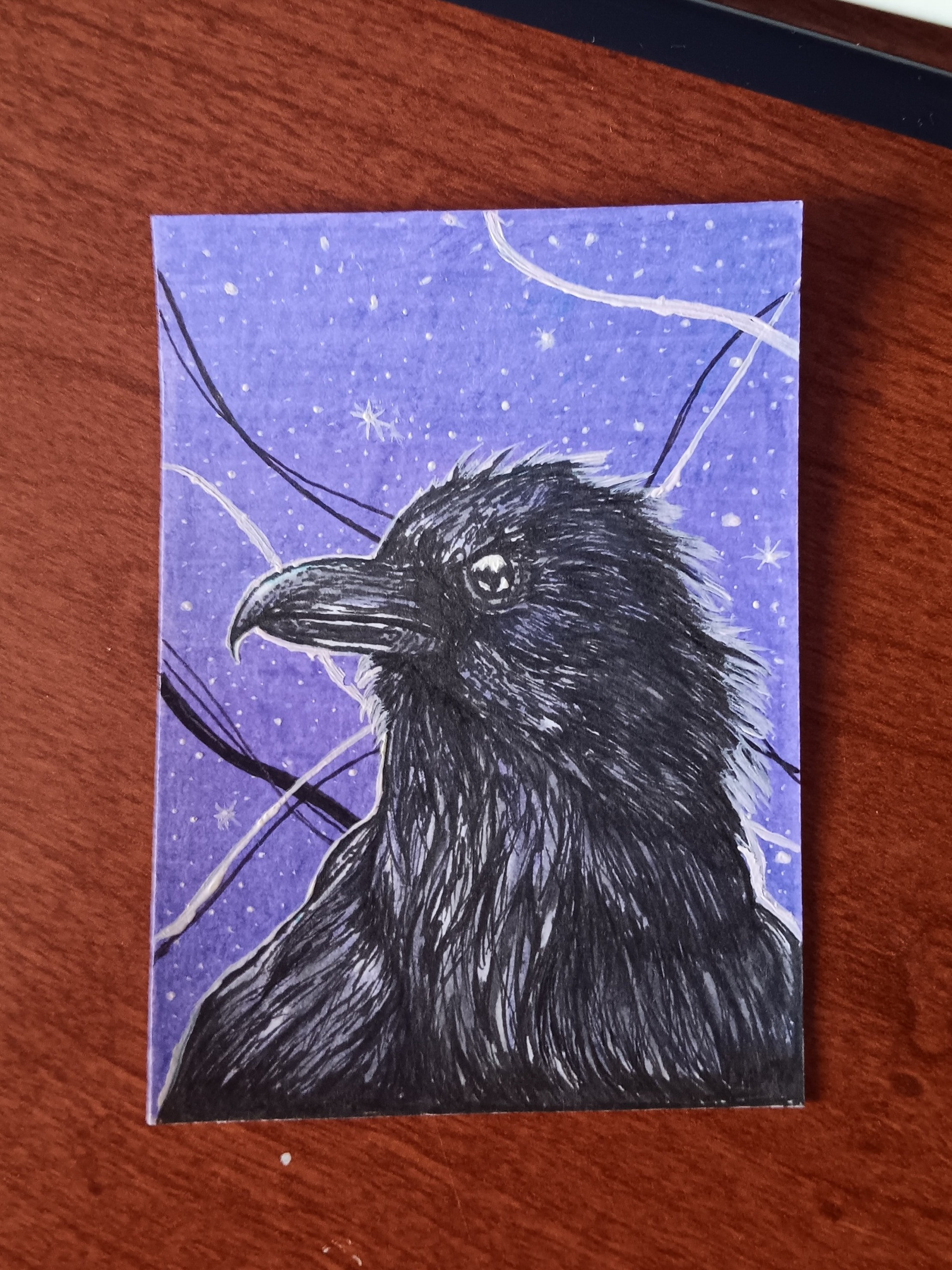 "CROW" (MIXED MEDIA | 2.5"X3.5")