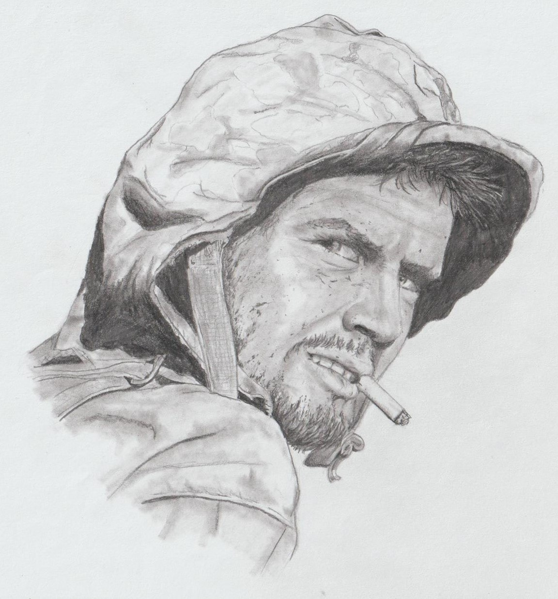 "LOOKING BACK" (GRAPHITE PENCIL)