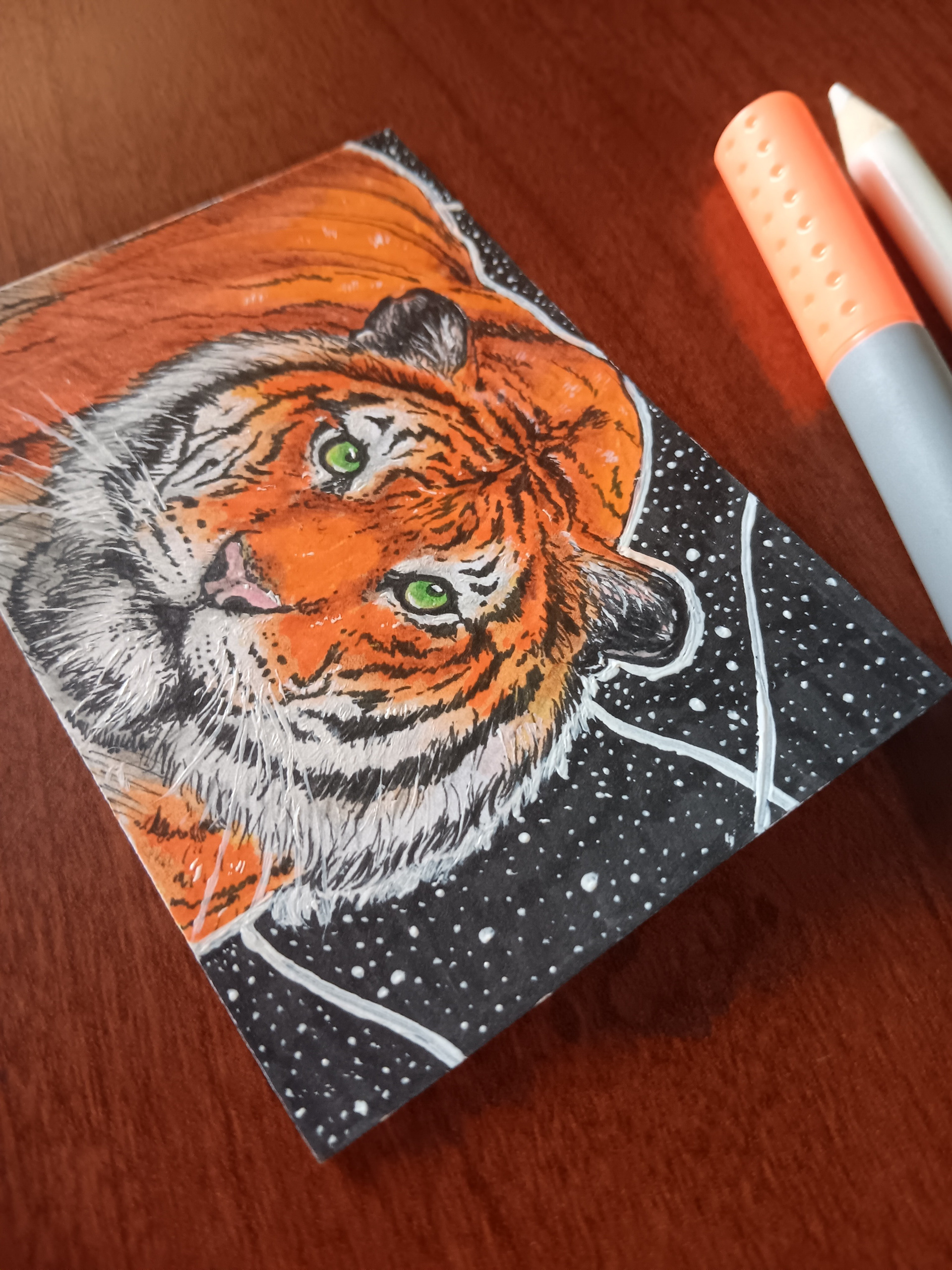 "TYGER" (MIXED MEDIA | 2.5"X3.5")