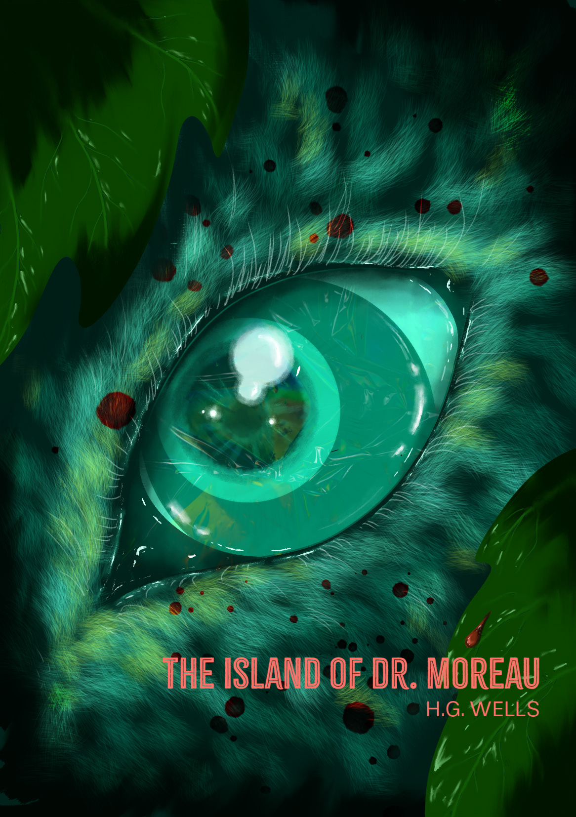 H.G. WELL'S "THE ISLAND OF DR. MOREAU" BOOK COVER (FRONT)
