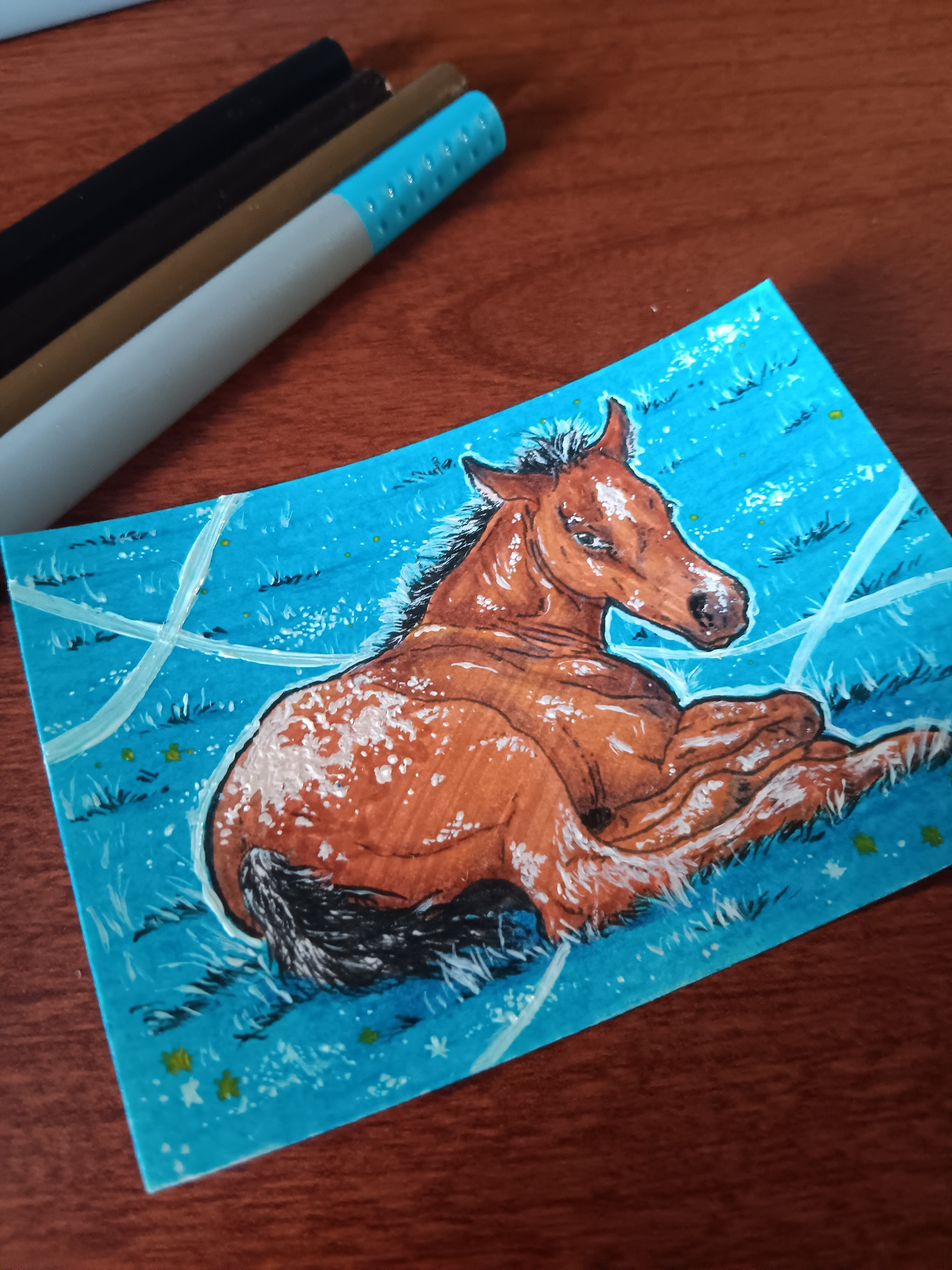 "APPALOOSA FOAL" (MIXED MEDIA | 2.5"X3.5")