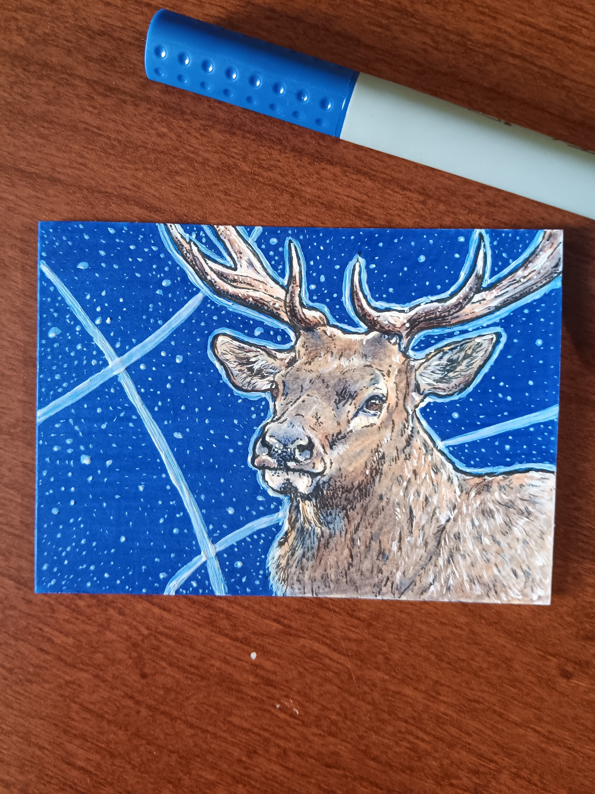 "ELK" (MIXED MEDIA | 2.5"X3.5")