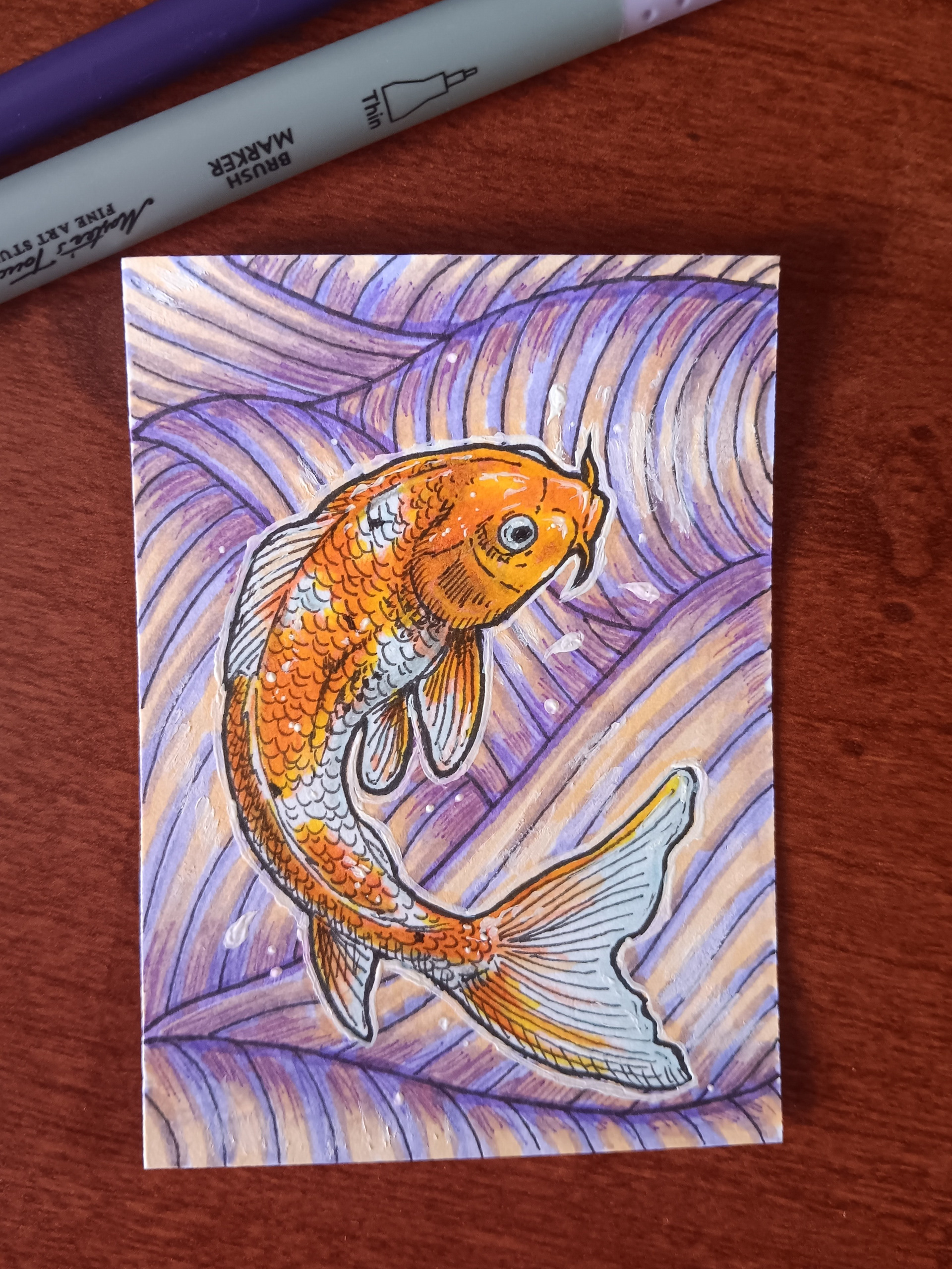 "FLIPPIN' FISH #3" (MIXED MEDIA | 2.5"X3.5")