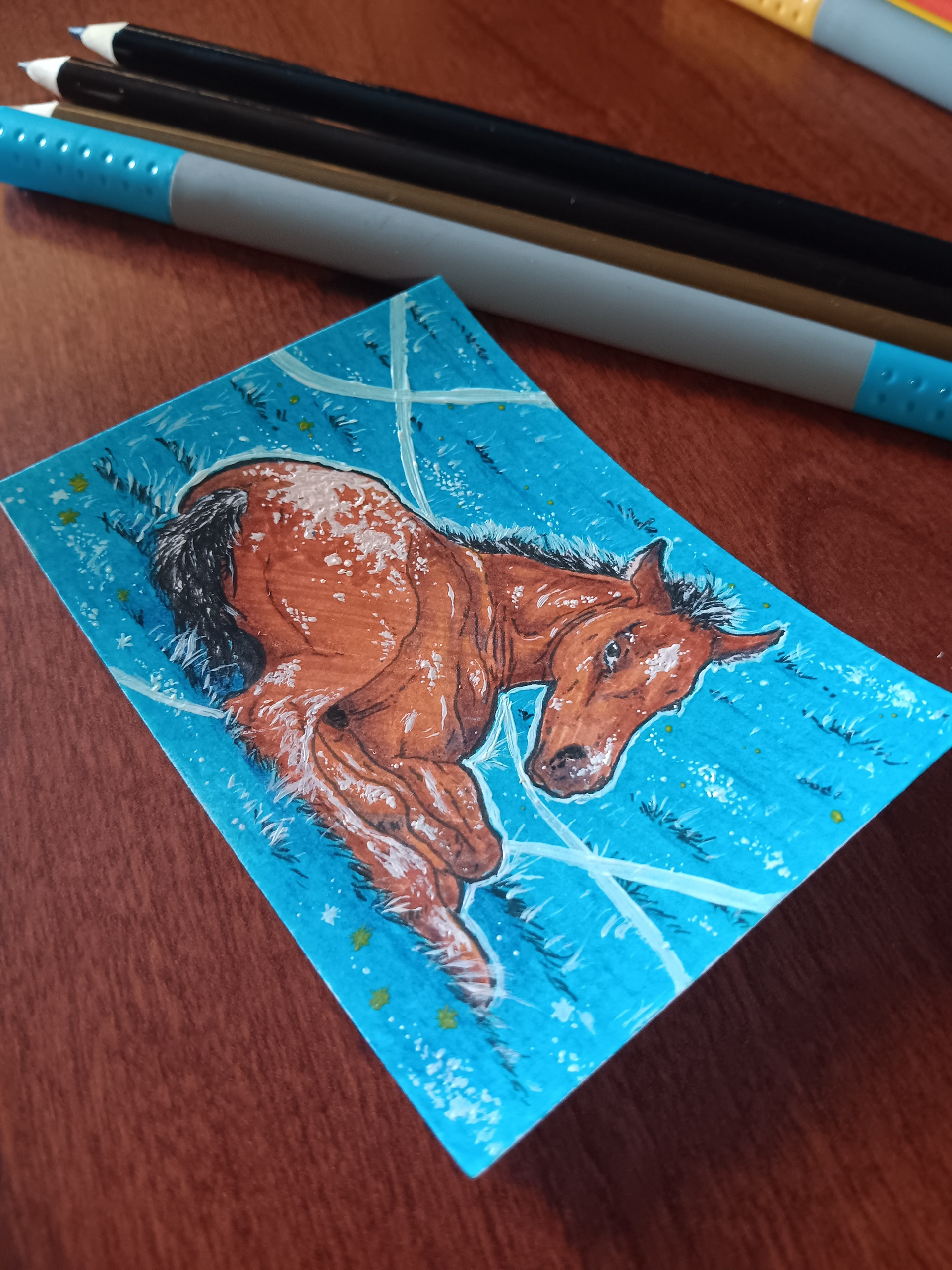 "APPALOOSA FOAL" (MIXED MEDIA | 2.5"X3.5")