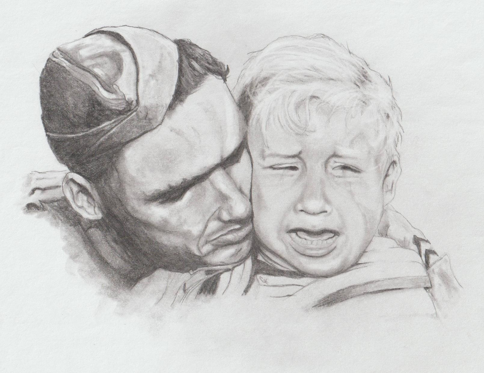 "SAYING GOODBYE" (GRAPHITE PENCIL)