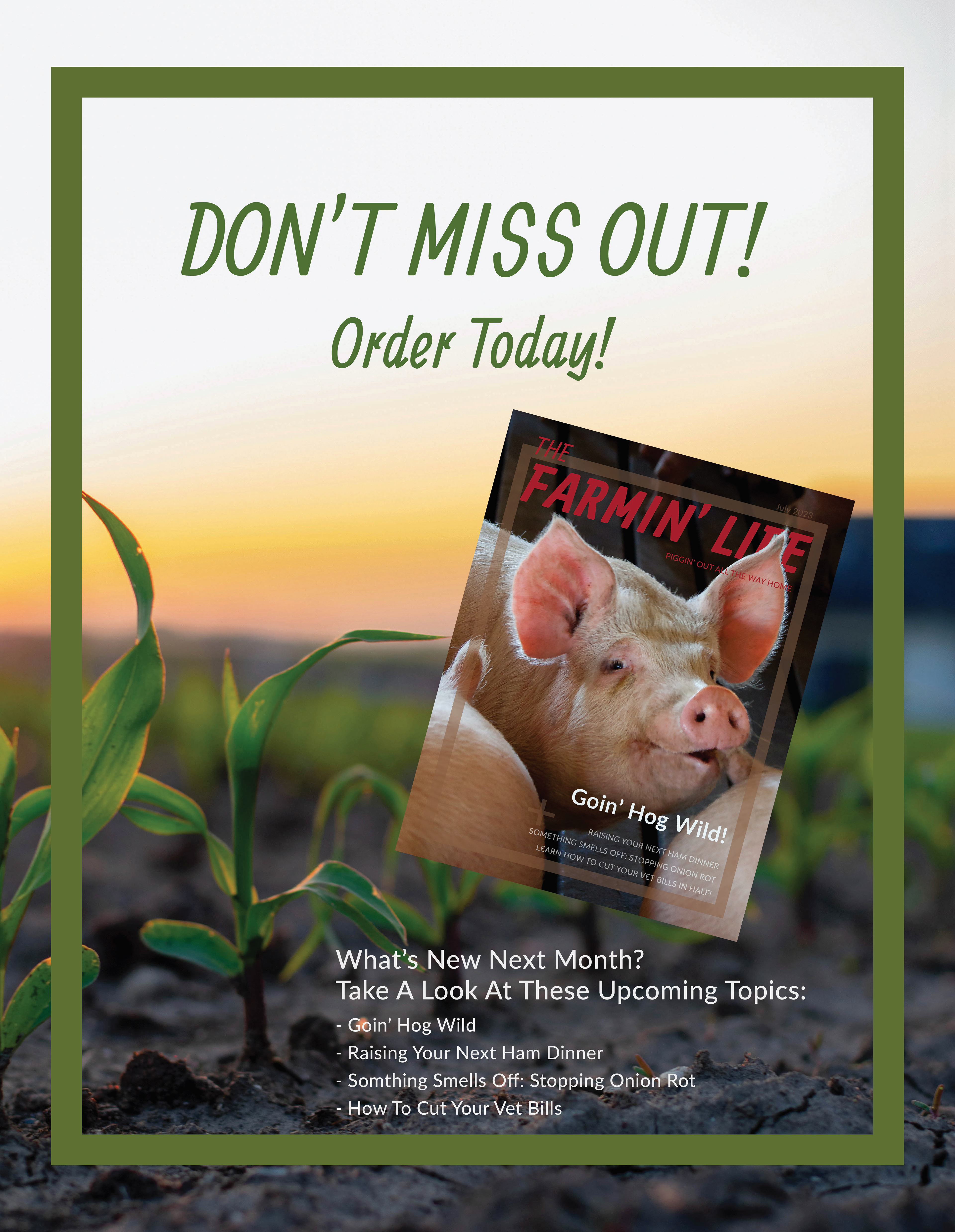 FARMIN' LIFE MAGAZINE (BACK COVER)