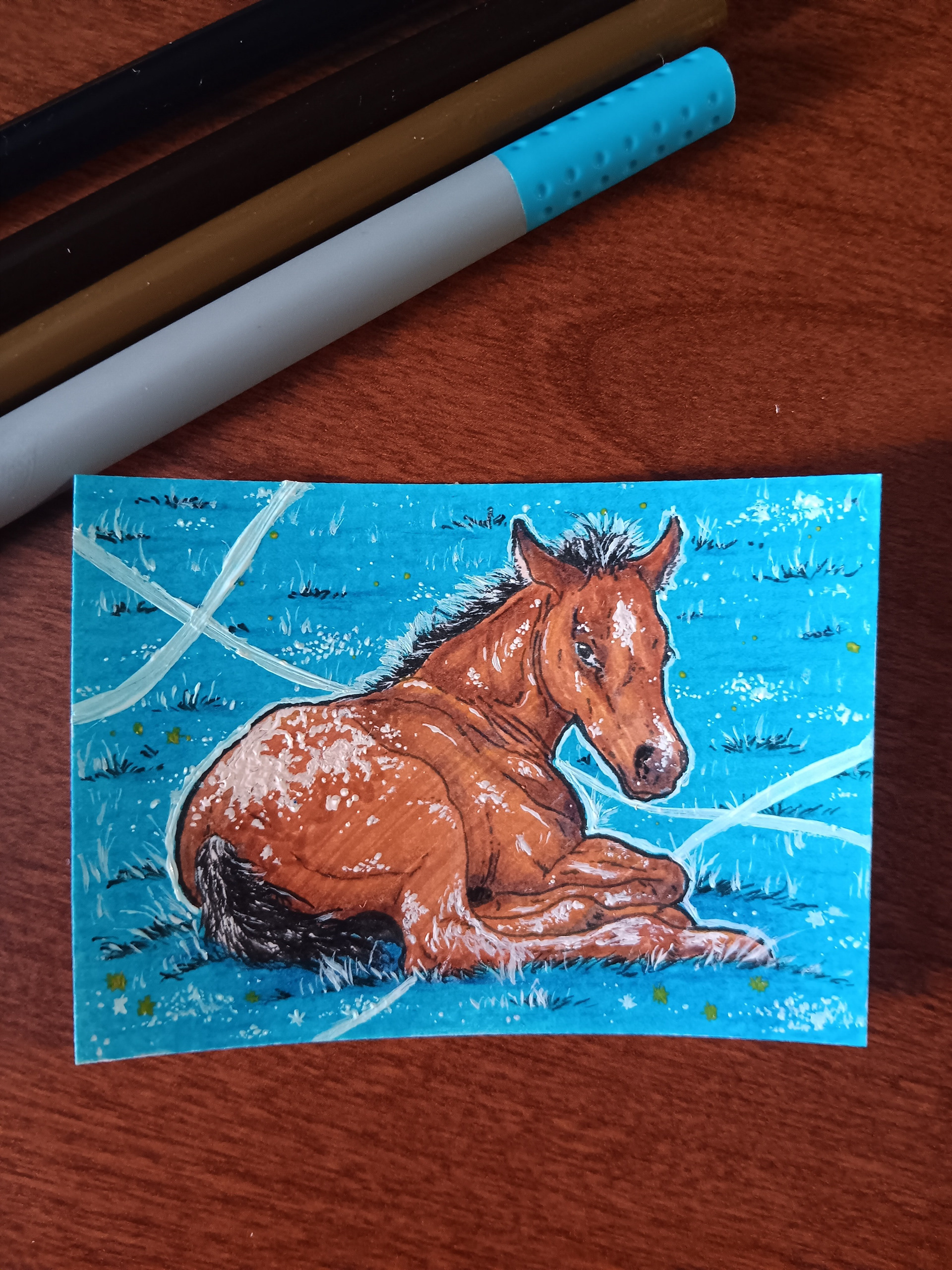"APPALOOSA FOAL" (MIXED MEDIA | 2.5"X3.5")