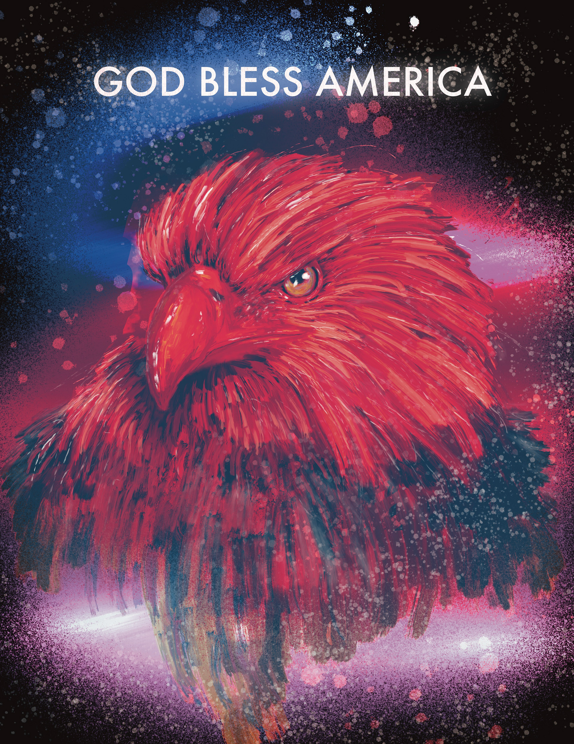"GOD BLESS AMERICA" (DIGITAL ART CREATED VIA PROCREATE)