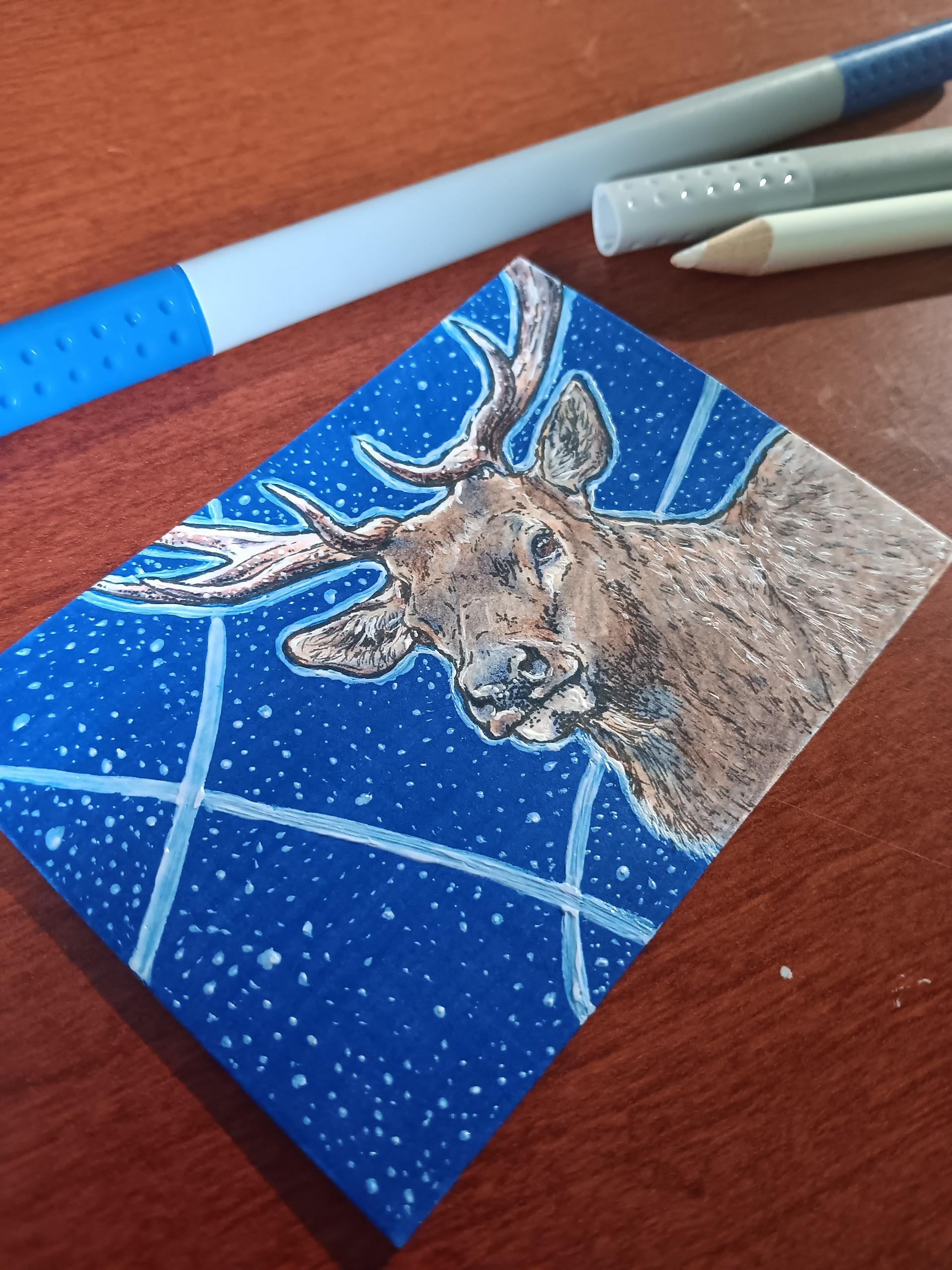 "ELK" (MIXED MEDIA | 2.5"X3.5")