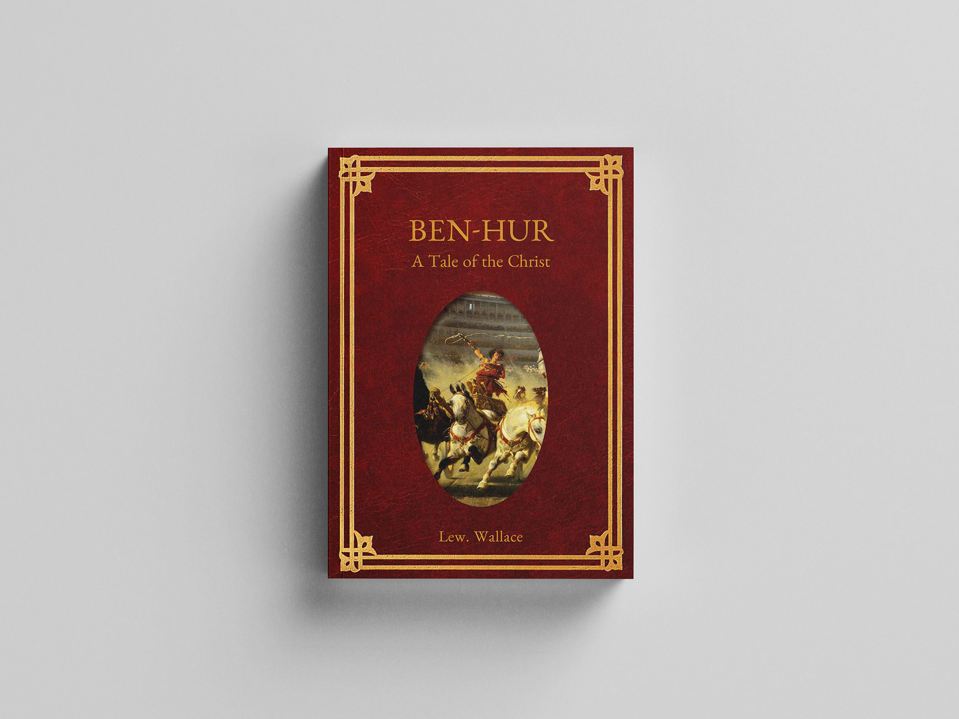 LEW. WALLACE'S "BEN-HUR: A TALE OF THE CHRIST" BOOK COVER MOCKUP