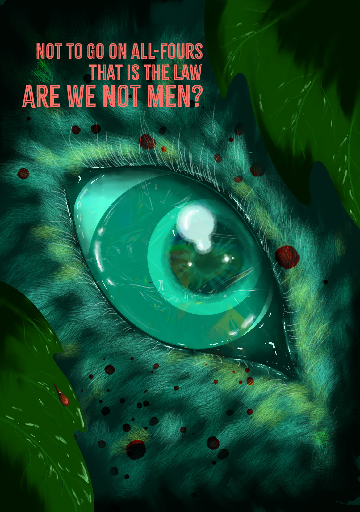 H.G. WELL'S "THE ISLAND OF DR. MOREAU" BOOK COVER (BACK)