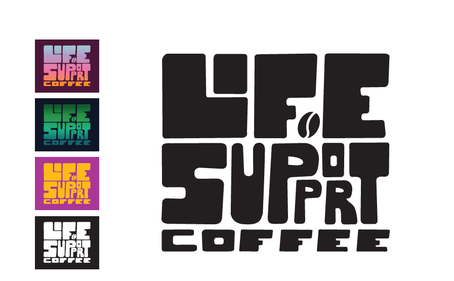 LIFE SUPPORT COFFEE LOGO (WITH LOGO COLOR VARIATIONS)