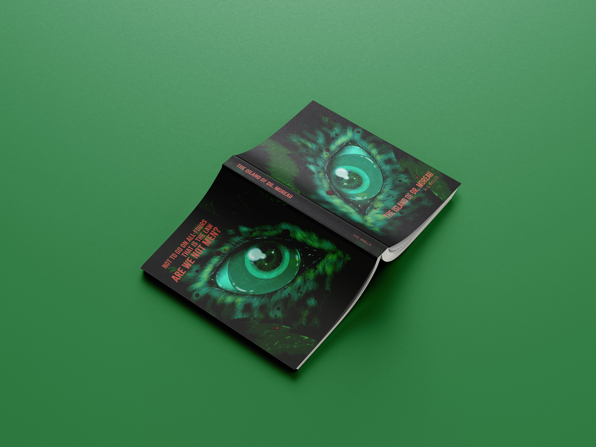 H.G. WELL'S "THE ISLAND OF DR. MOREAU" BOOK COVER MOCKUP