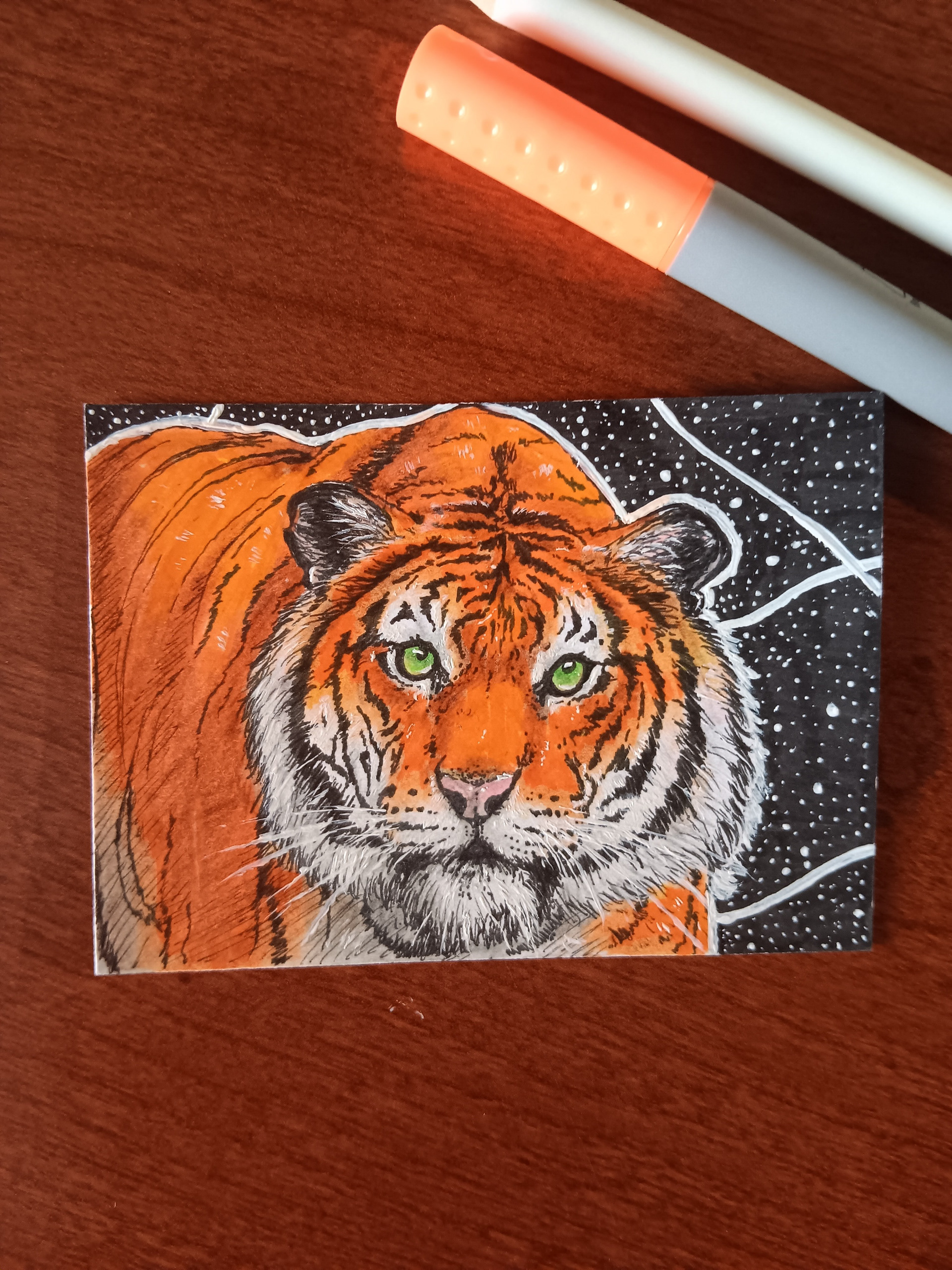 "TYGER" (MIXED MEDIA | 2.5"X3.5")