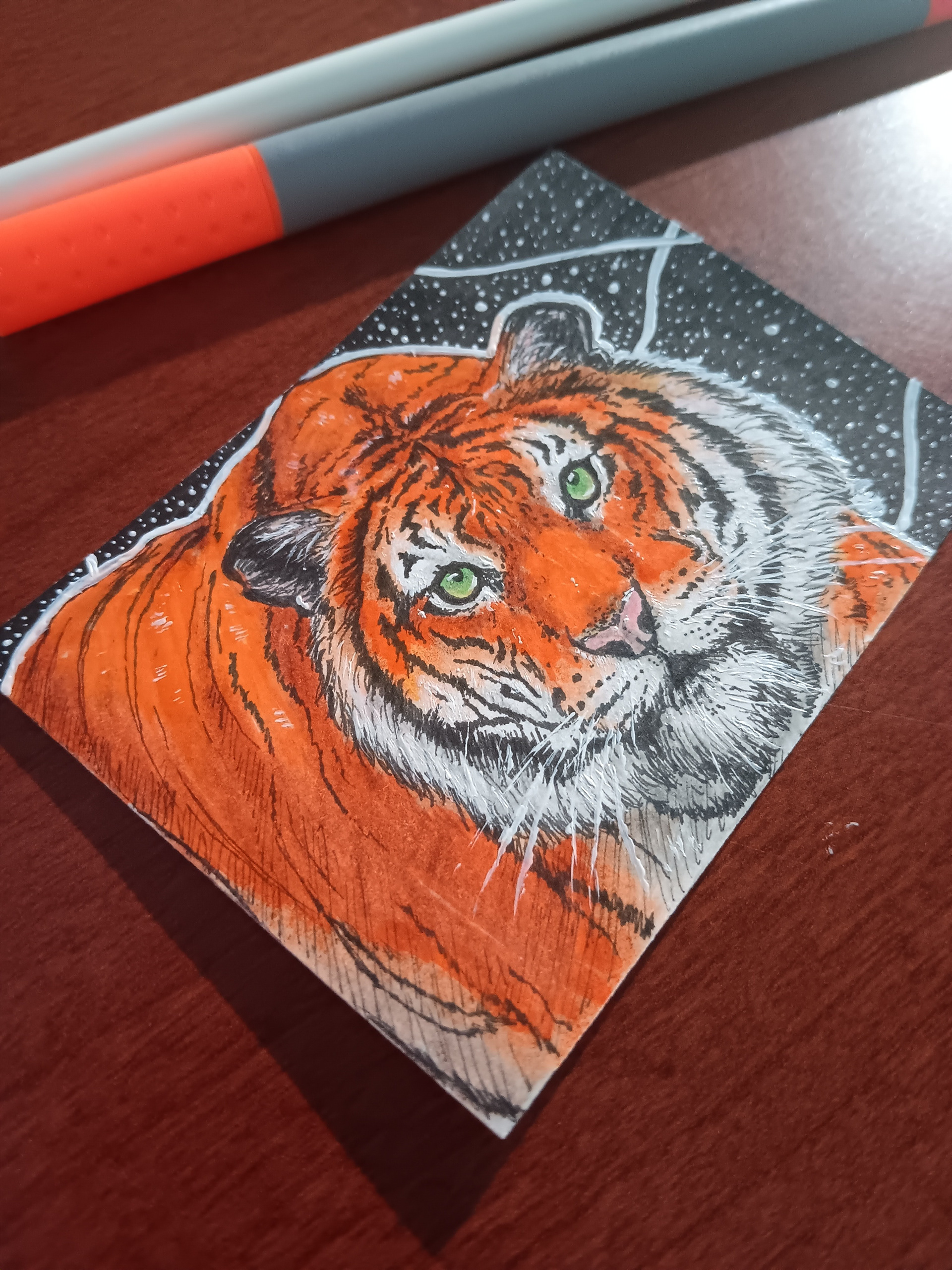 "TYGER" (MIXED MEDIA | 2.5"X3.5")