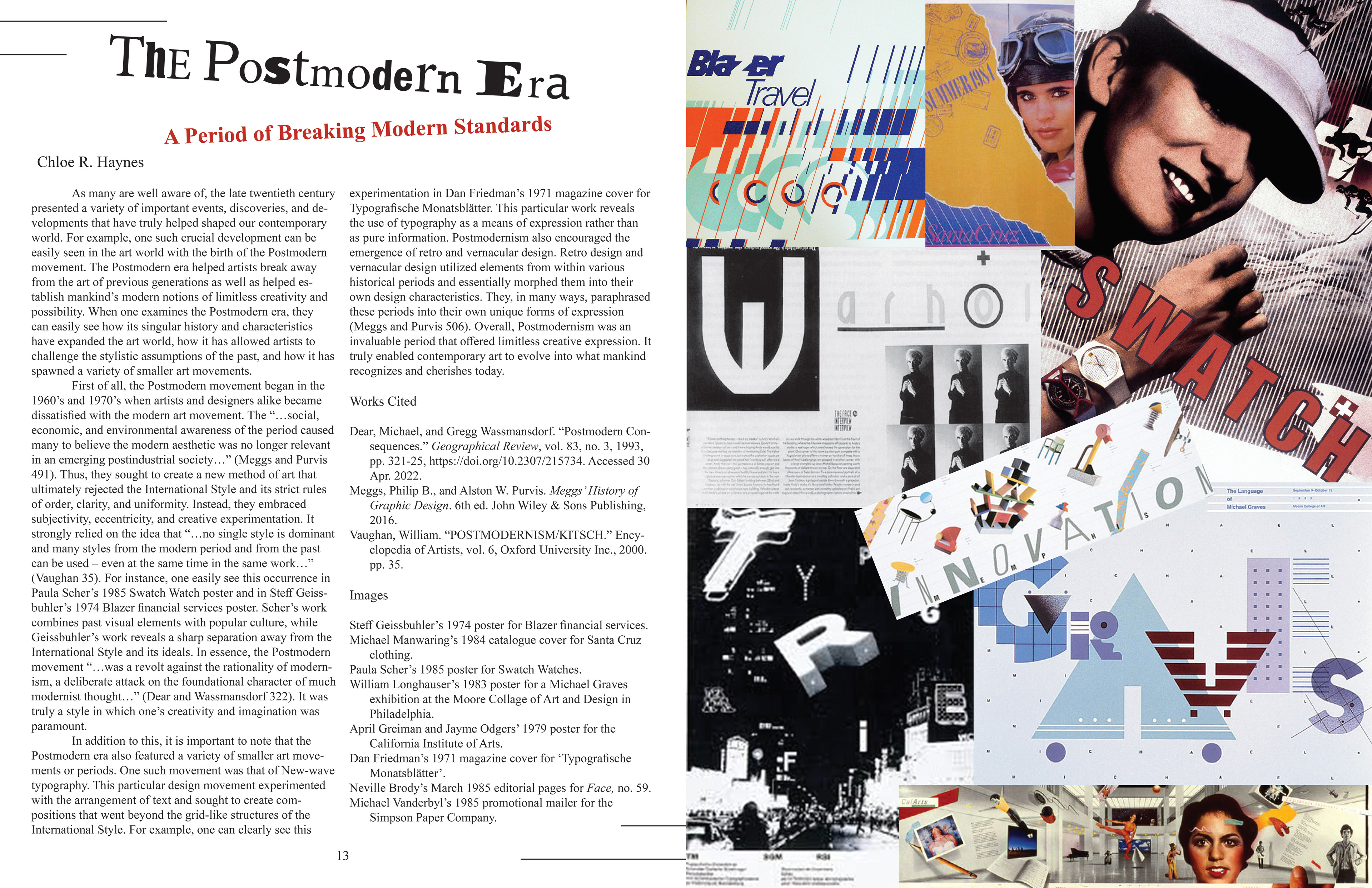 HISTORY OF DESIGN BOOKLET (THE POSTMODERN ERA CHAPTER)